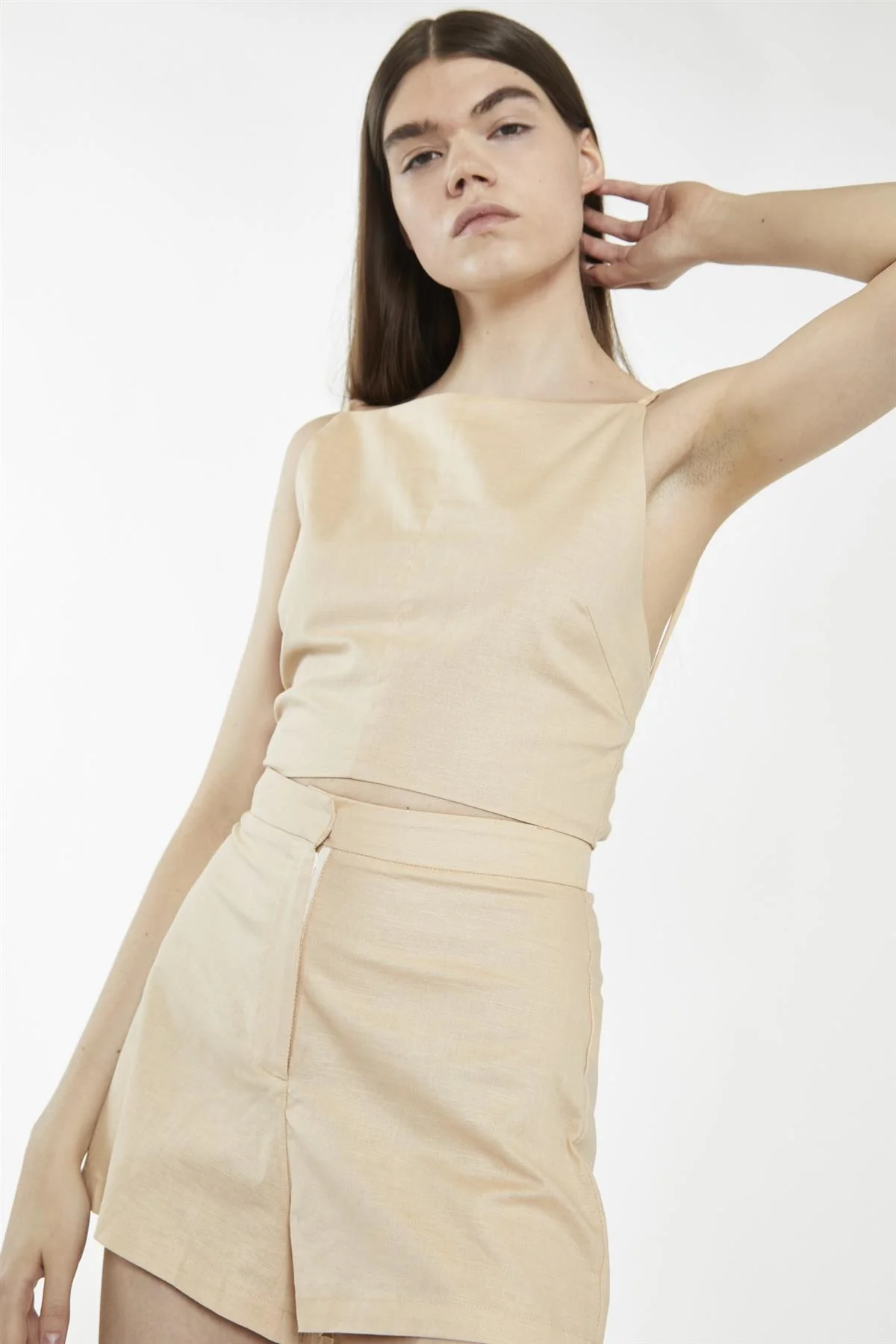 High Waist Hot Shorts - Peach Cream - Image 4
