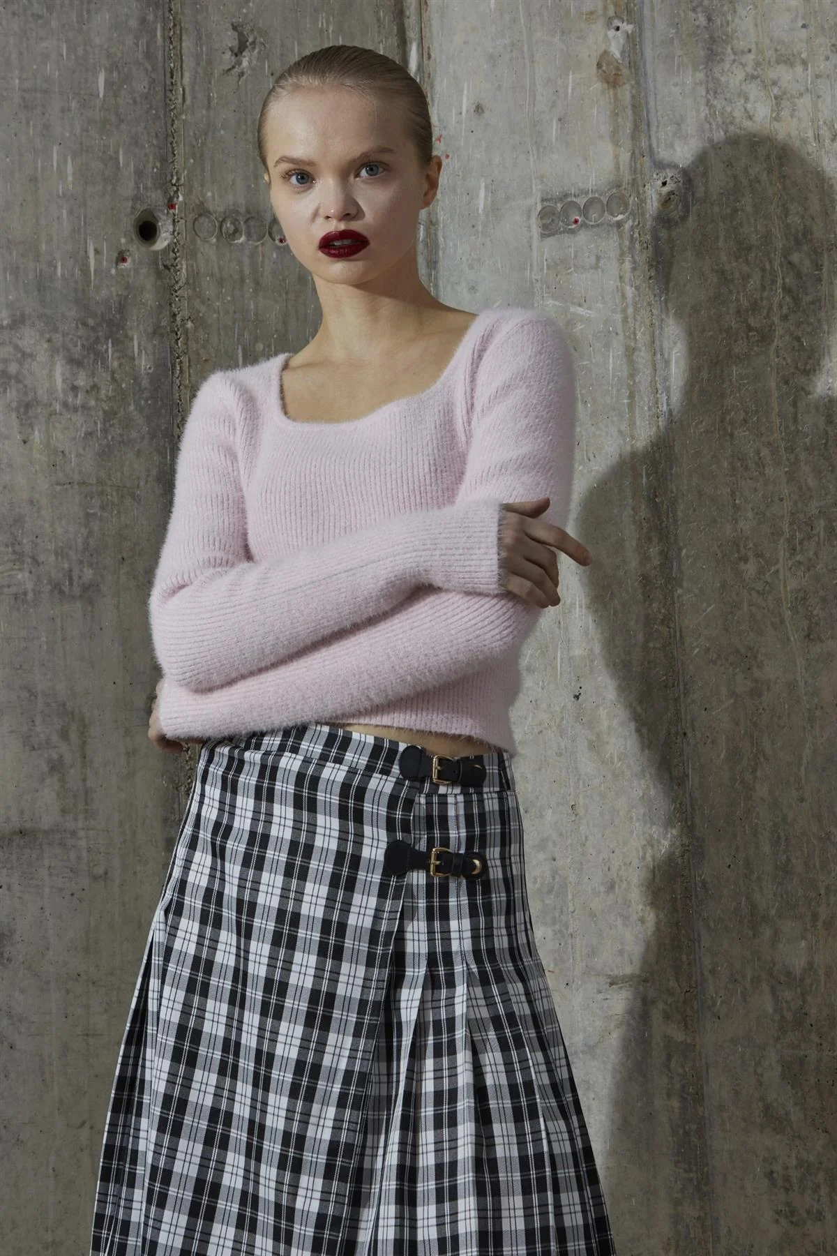 Icy-Pink Square Neck Jumper - Image 2