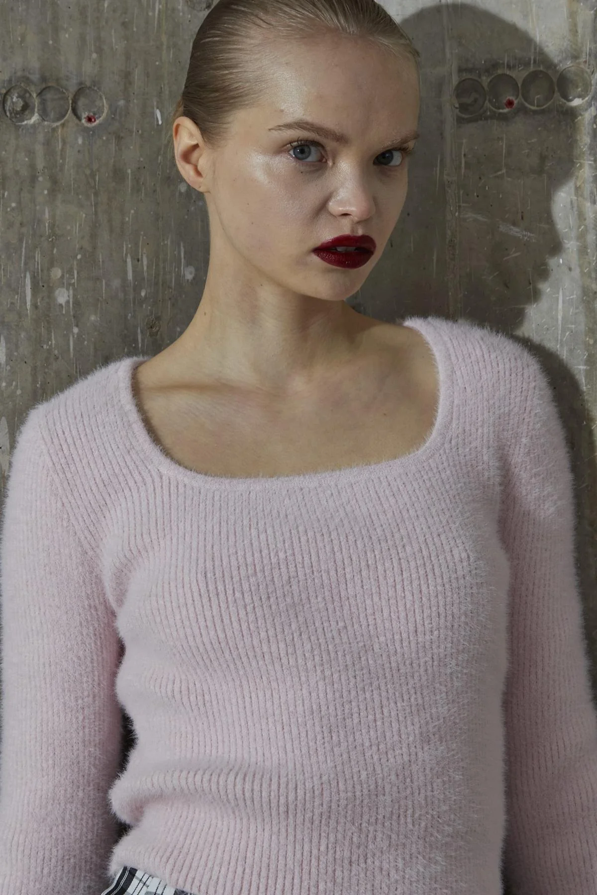 Icy-Pink Square Neck Jumper - Image 4
