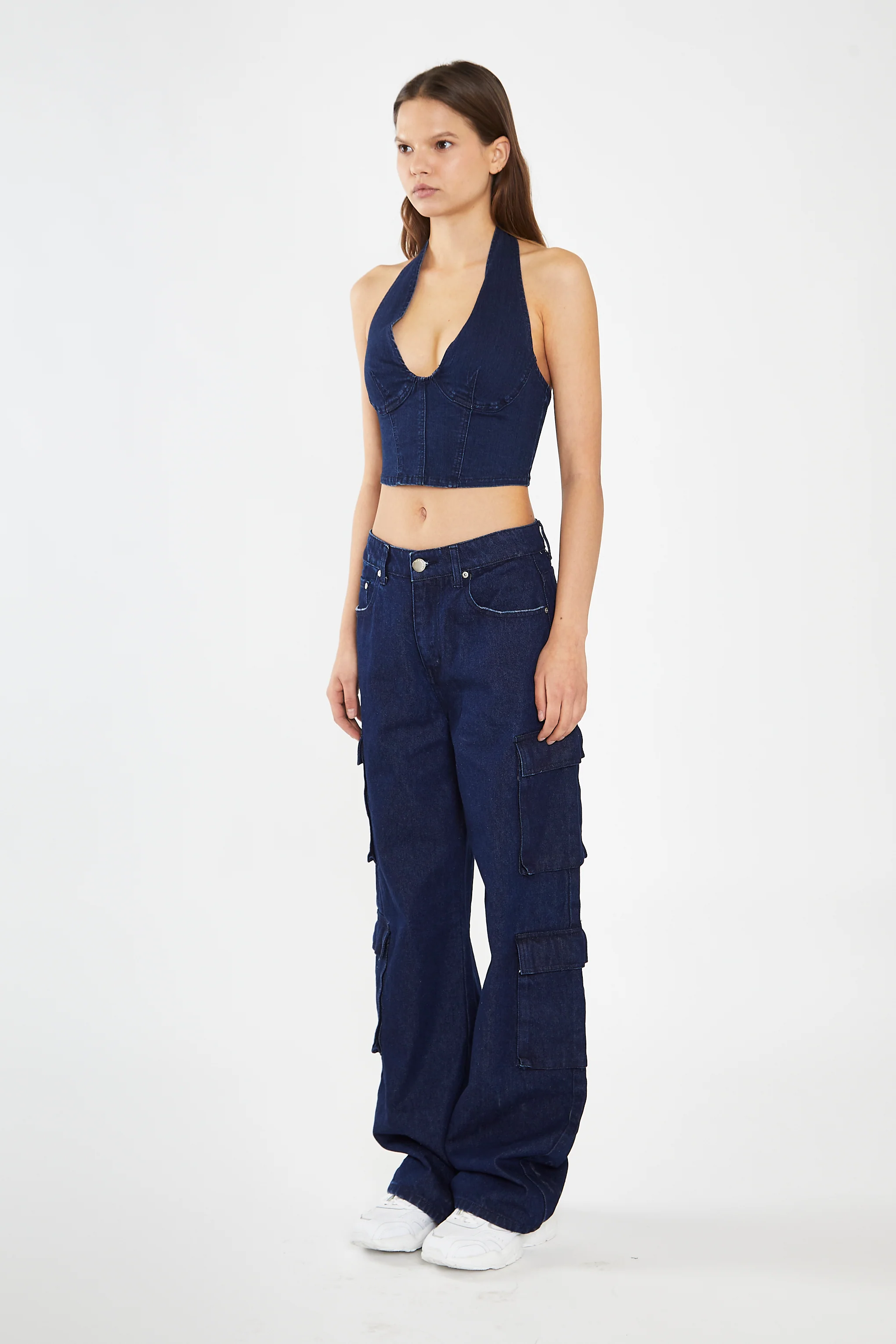 Indigo-Blue Cargo -Jeans - Image 4