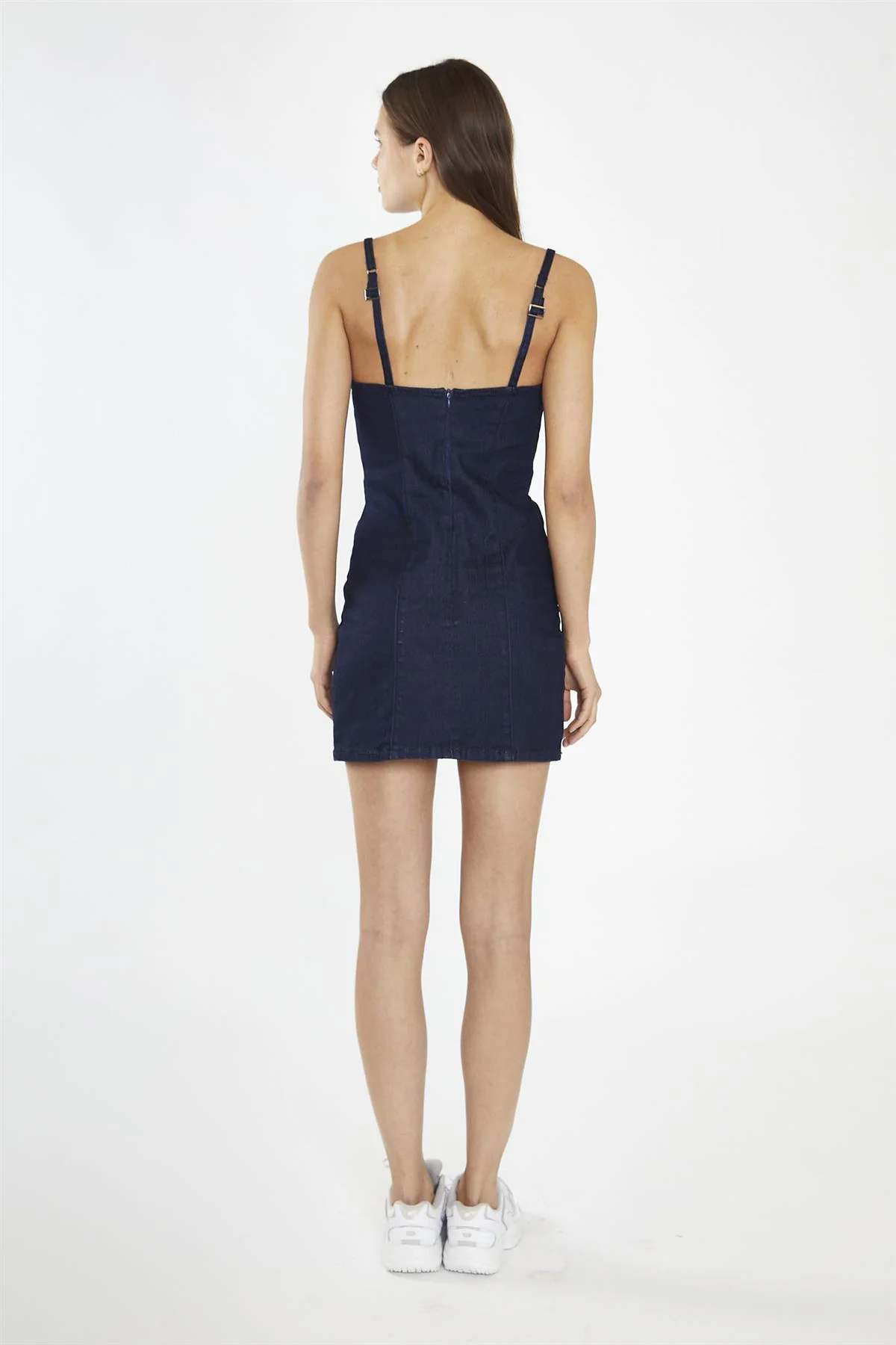 Indigo-Blue Denim Corset Mini-Dress - Image 2