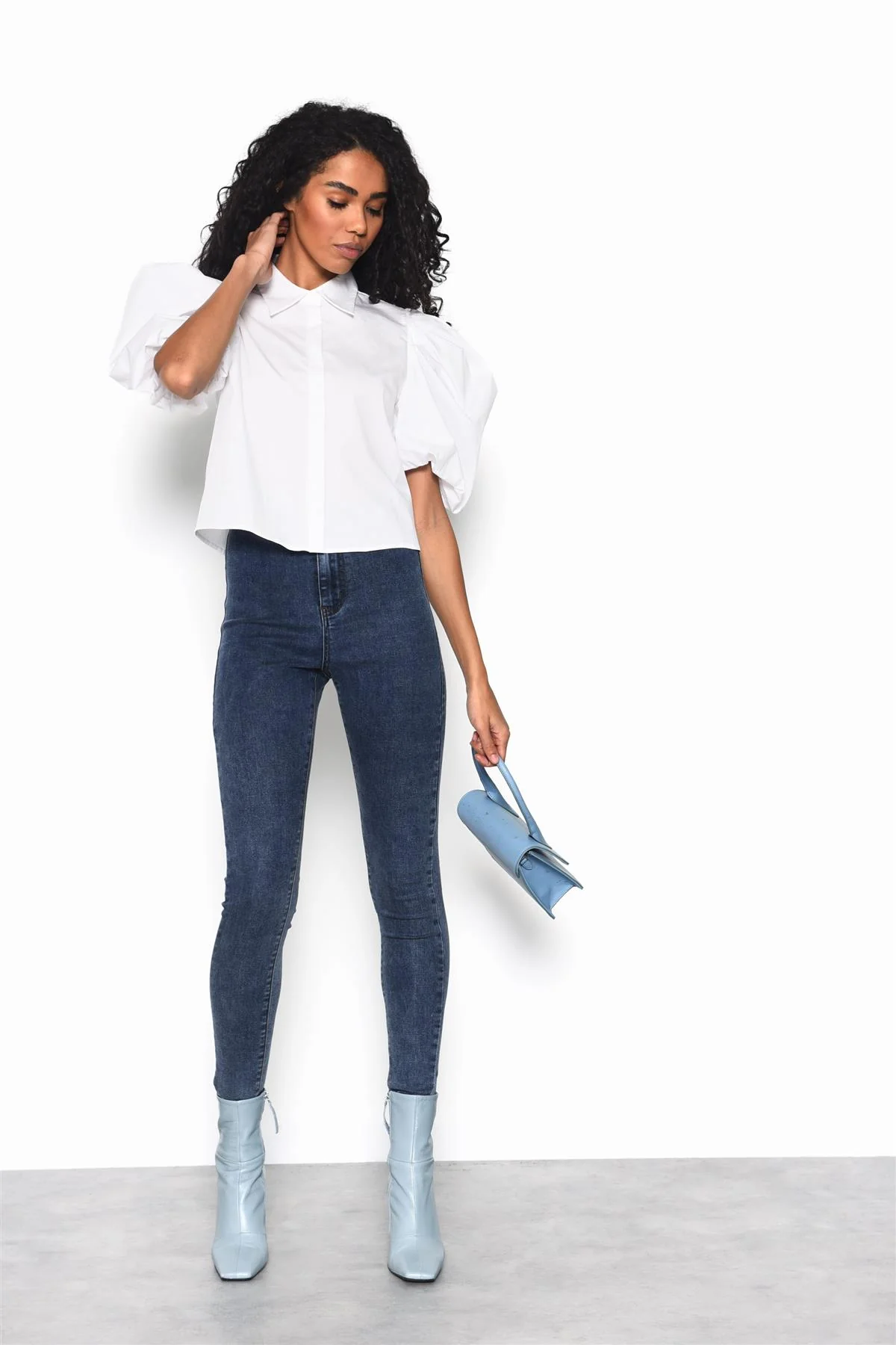Ink-Blue High-Waisted Skinny-Jeans - Image 3