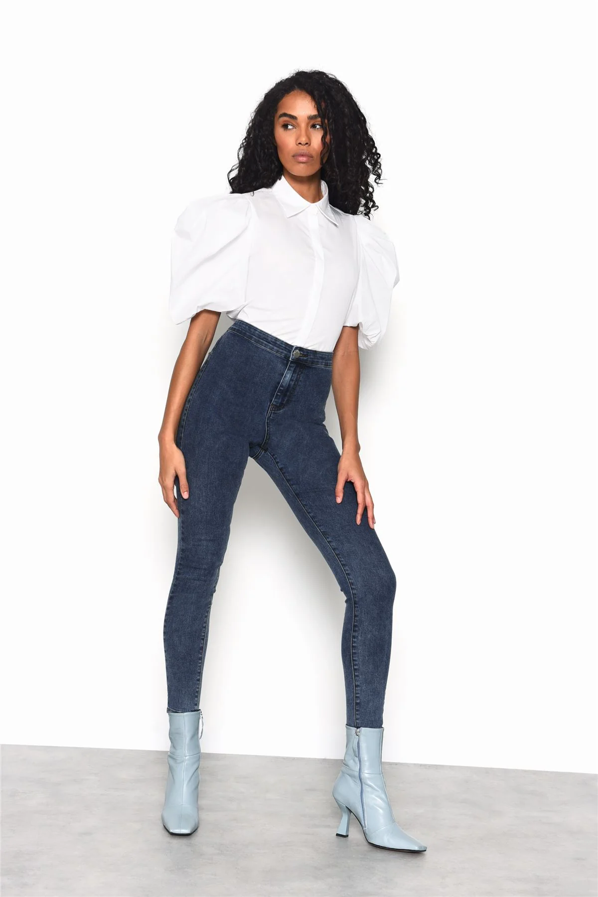 Ink-Blue High-Waisted Skinny-Jeans - Image 4