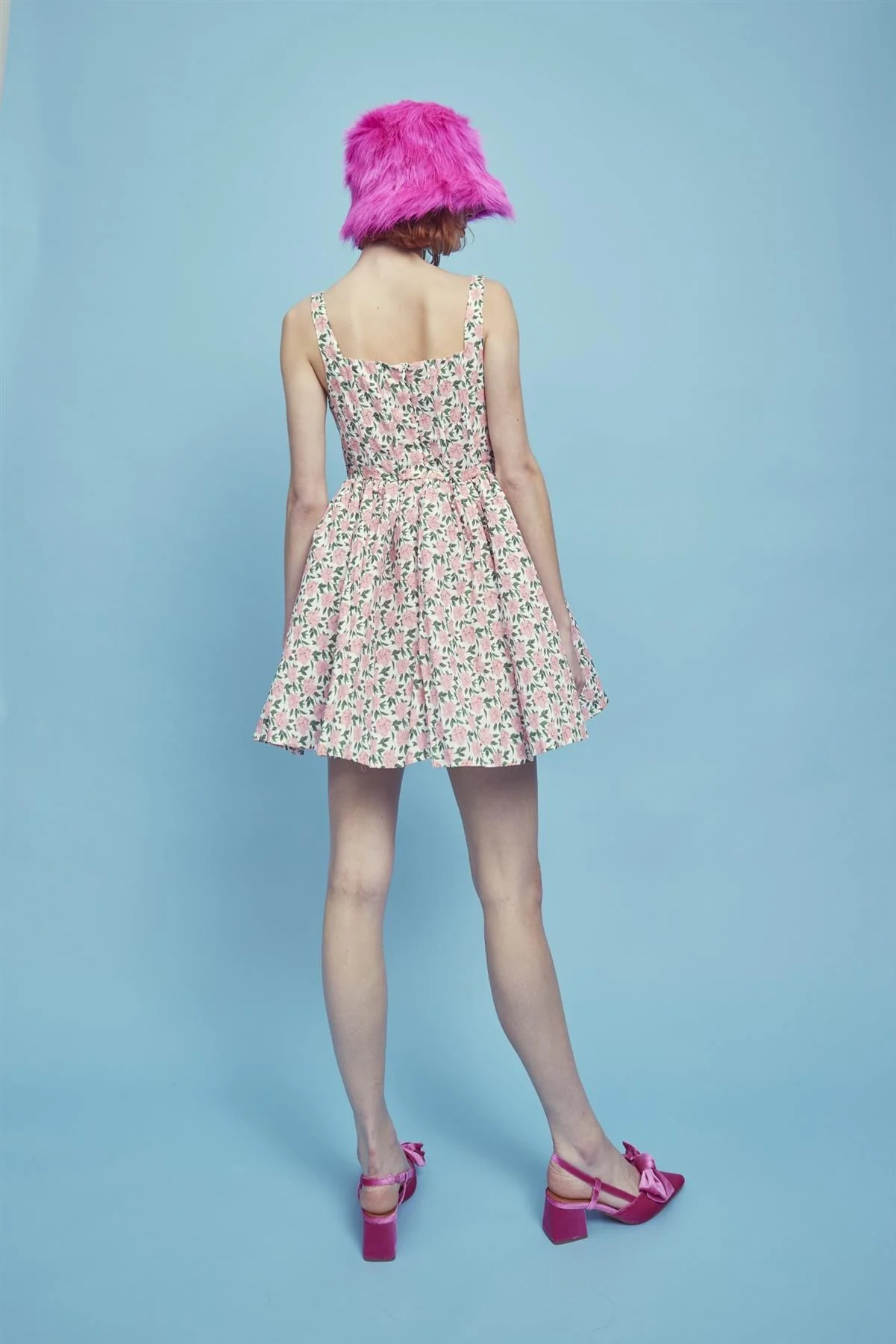 Jamie Corset Mini Dress -Pink/Green - Image 2