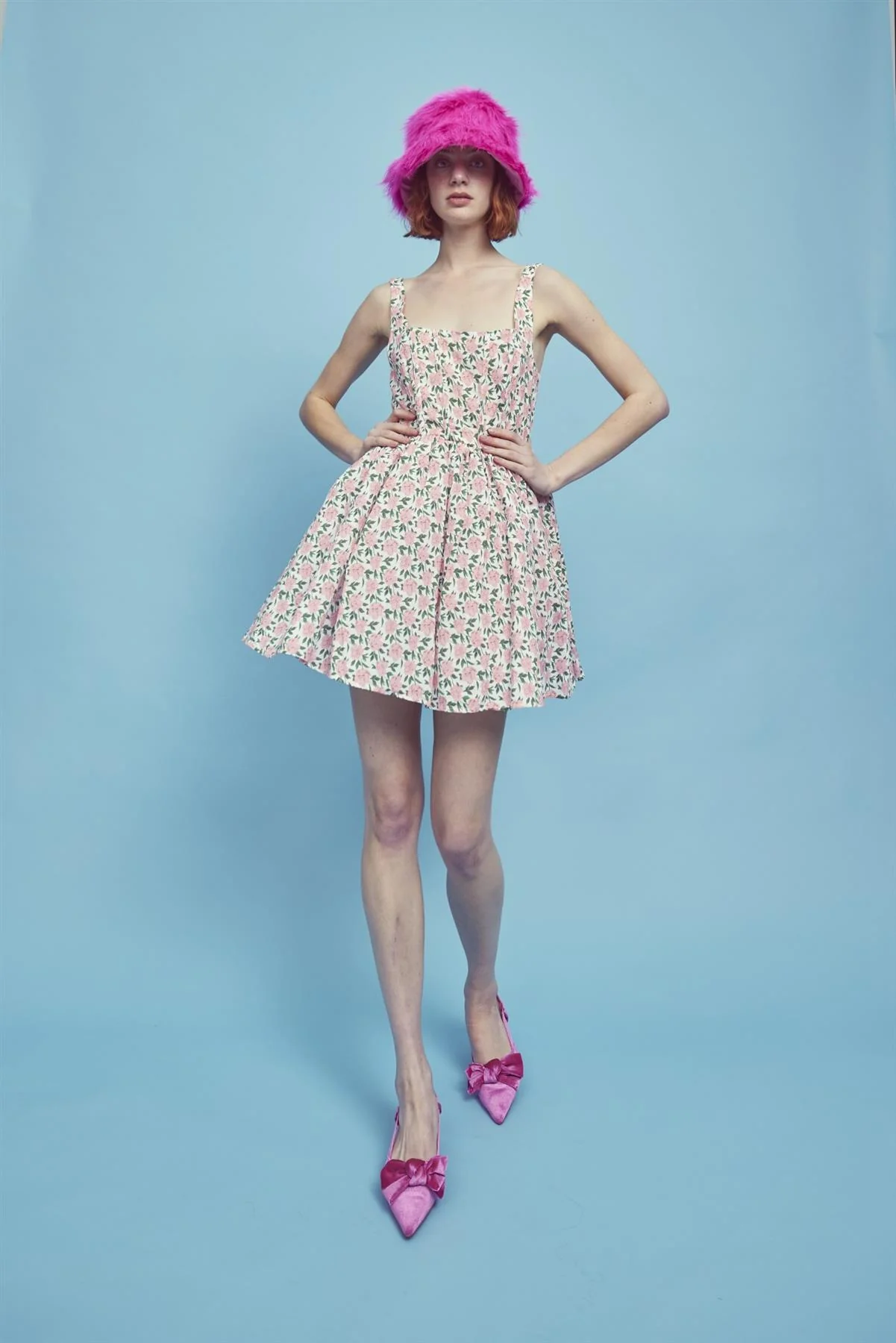 Jamie Corset Mini Dress -Pink/Green - Image 5