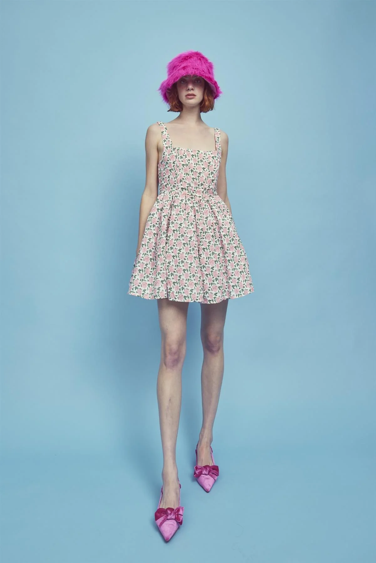 Jamie Corset Mini Dress -Pink/Green - Image 6