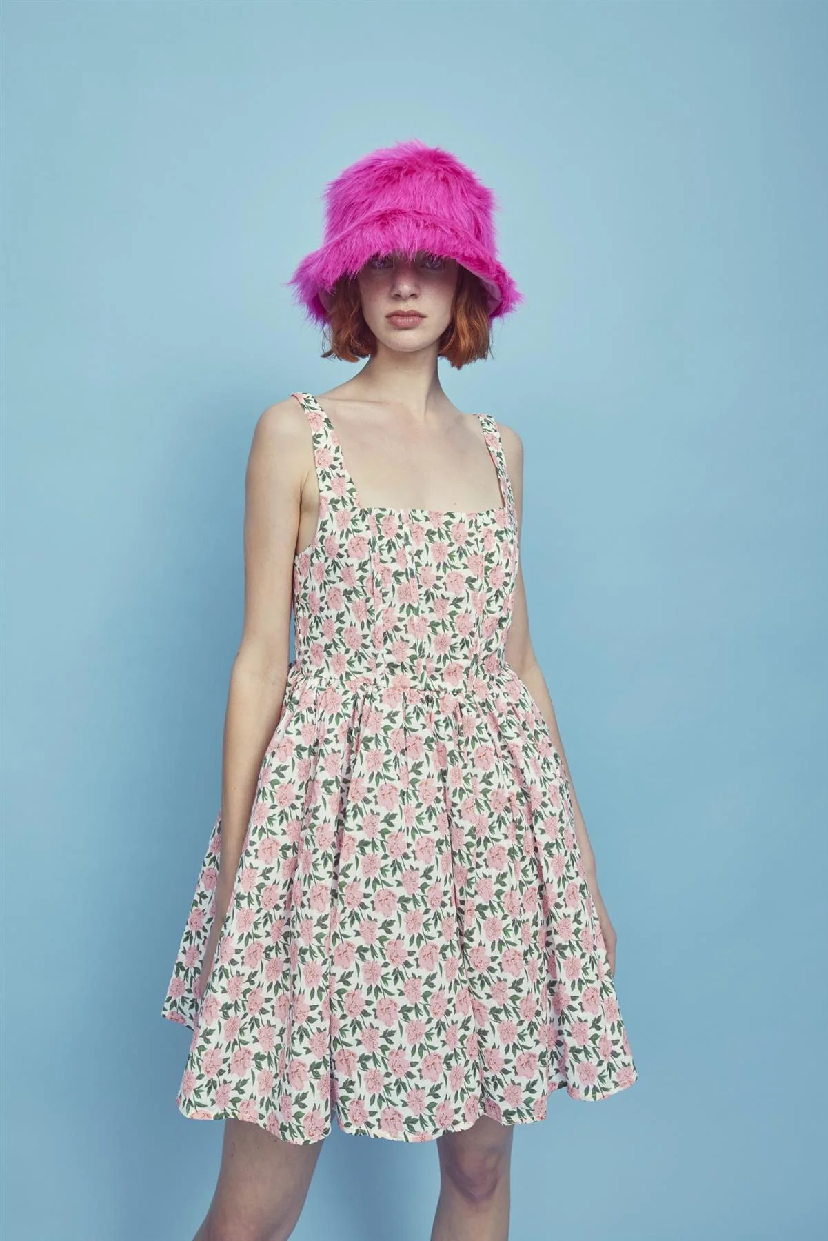 Jamie Corset Mini Dress -Pink/Green - Image 8