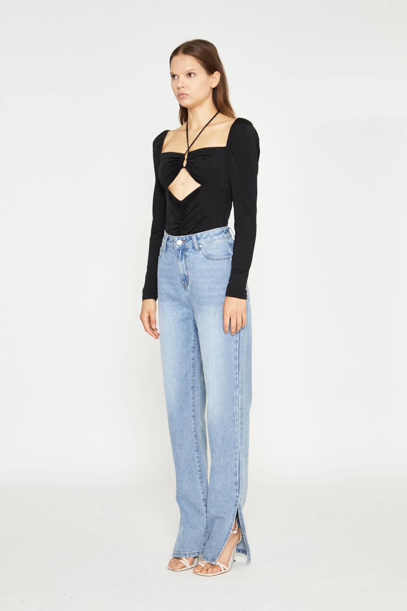 Black Long Sleeve Cut-Out -Bodysuit - Image 4