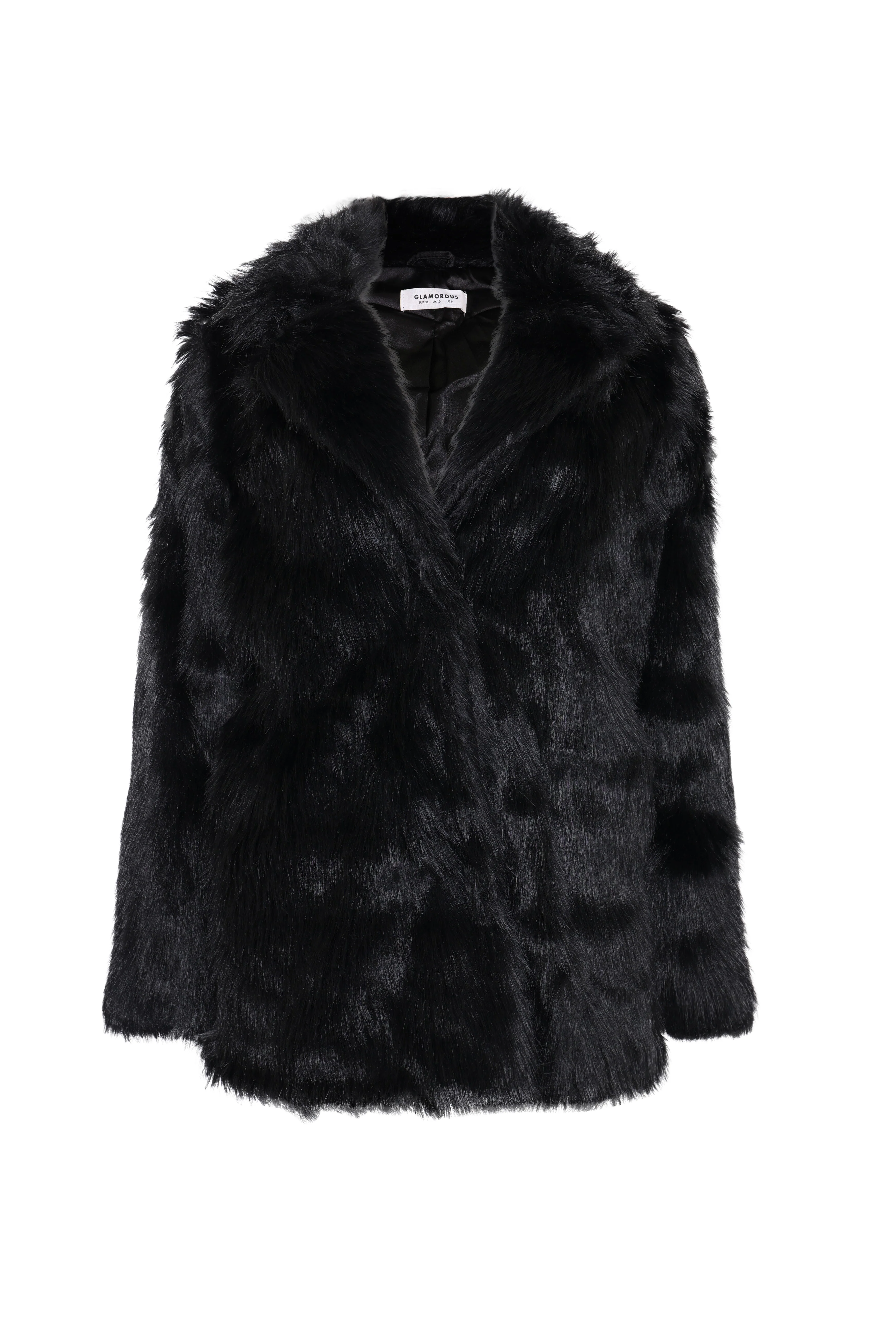 Black Faux-Fur Coat - Image 4