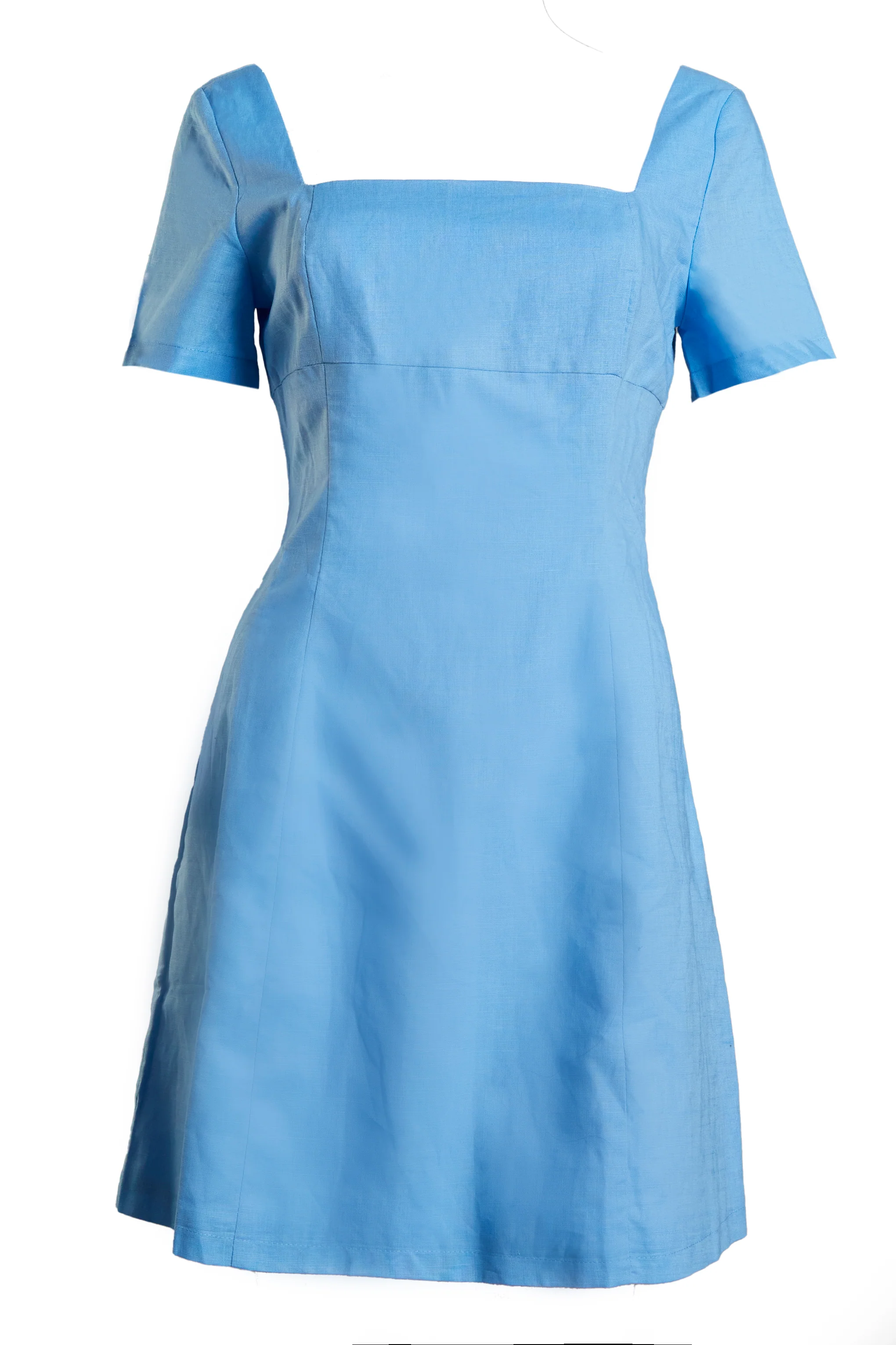 Glamorous Cornflower Blue Square Neck Mini Dress - Image 4