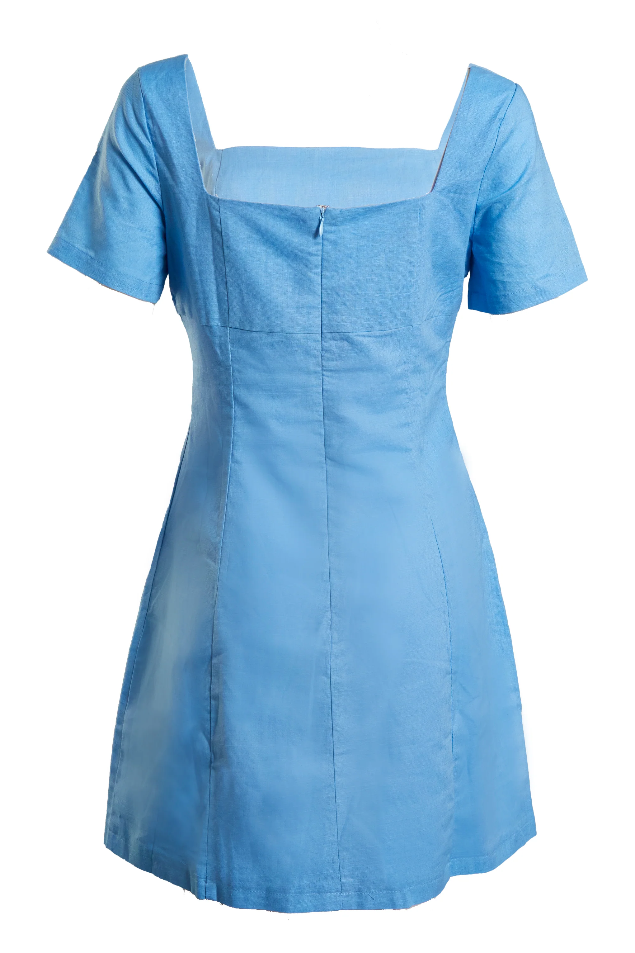 Glamorous Cornflower Blue Square Neck Mini Dress - Image 5