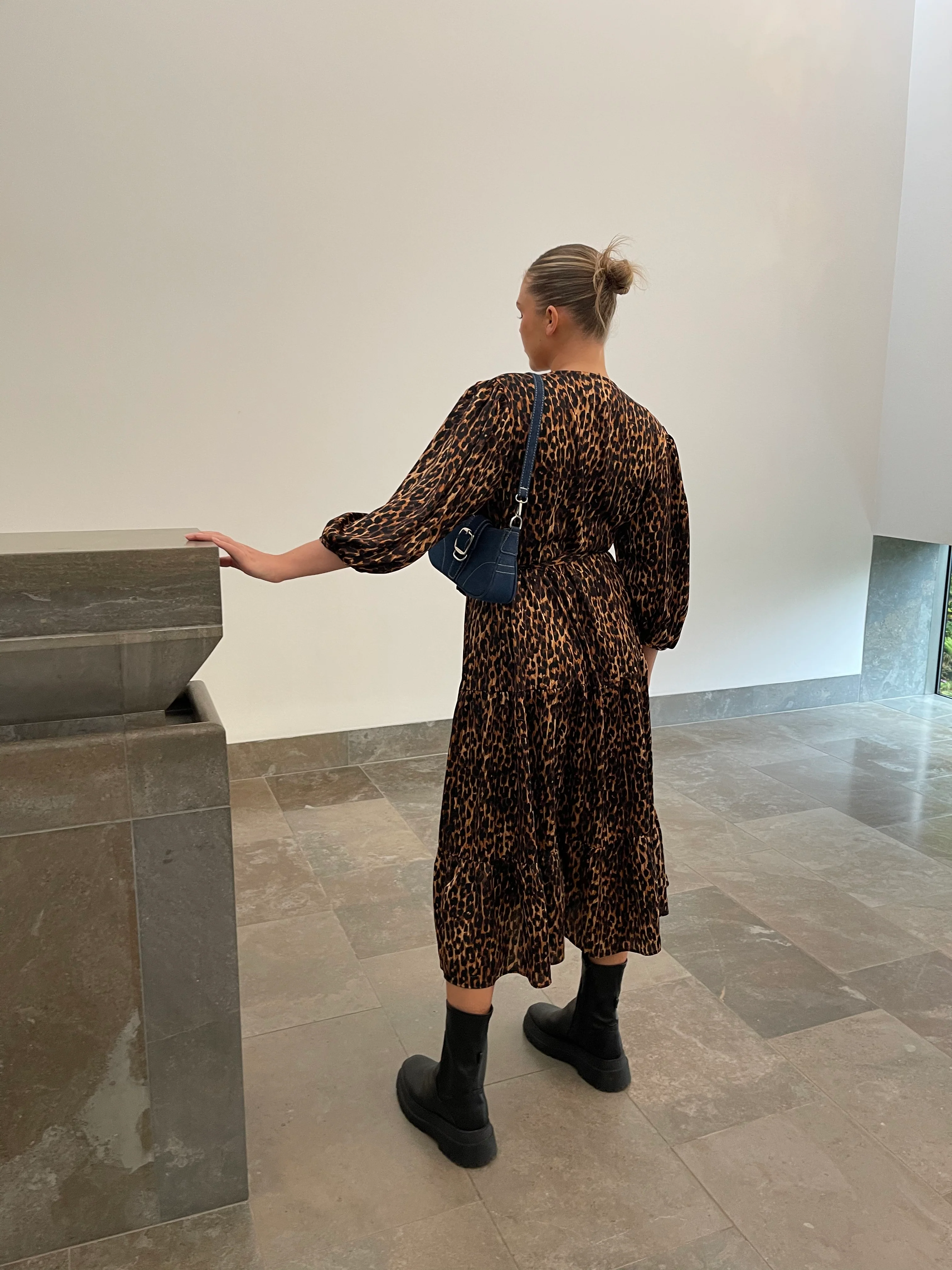 Brown Leopard Tiered Wrap Midaxi-Dress - Image 4