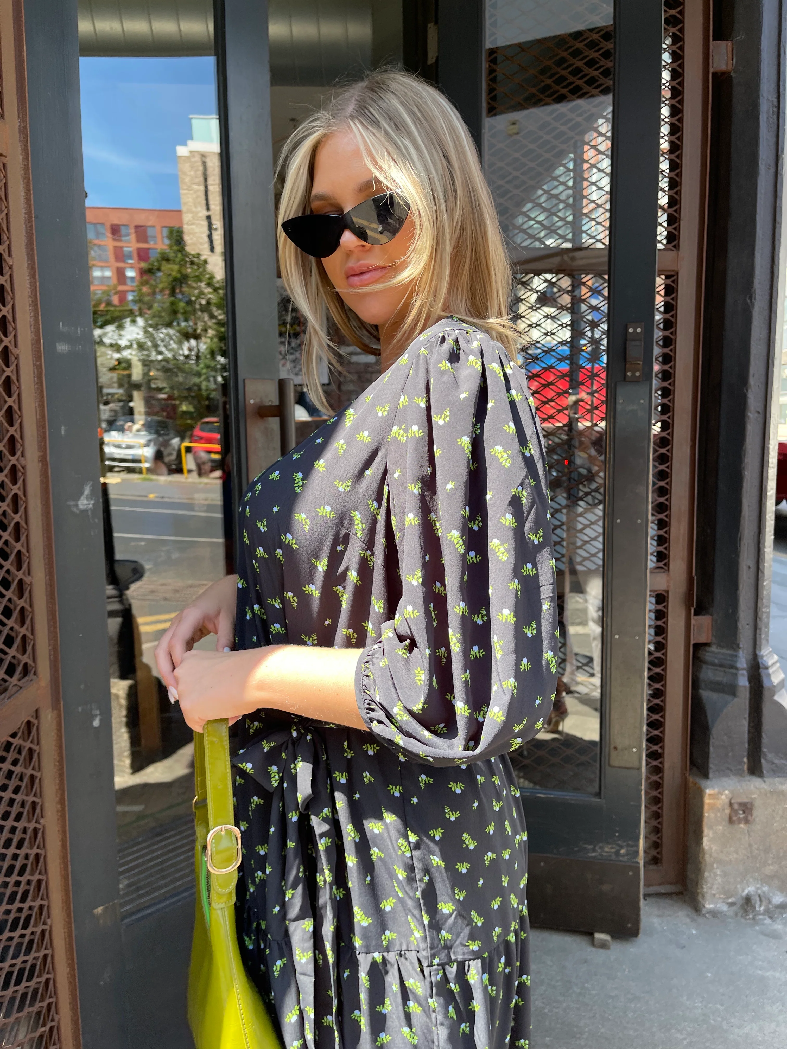 Rosebud Floral Tiered Wrap Front Midaxi-dress - Image 4