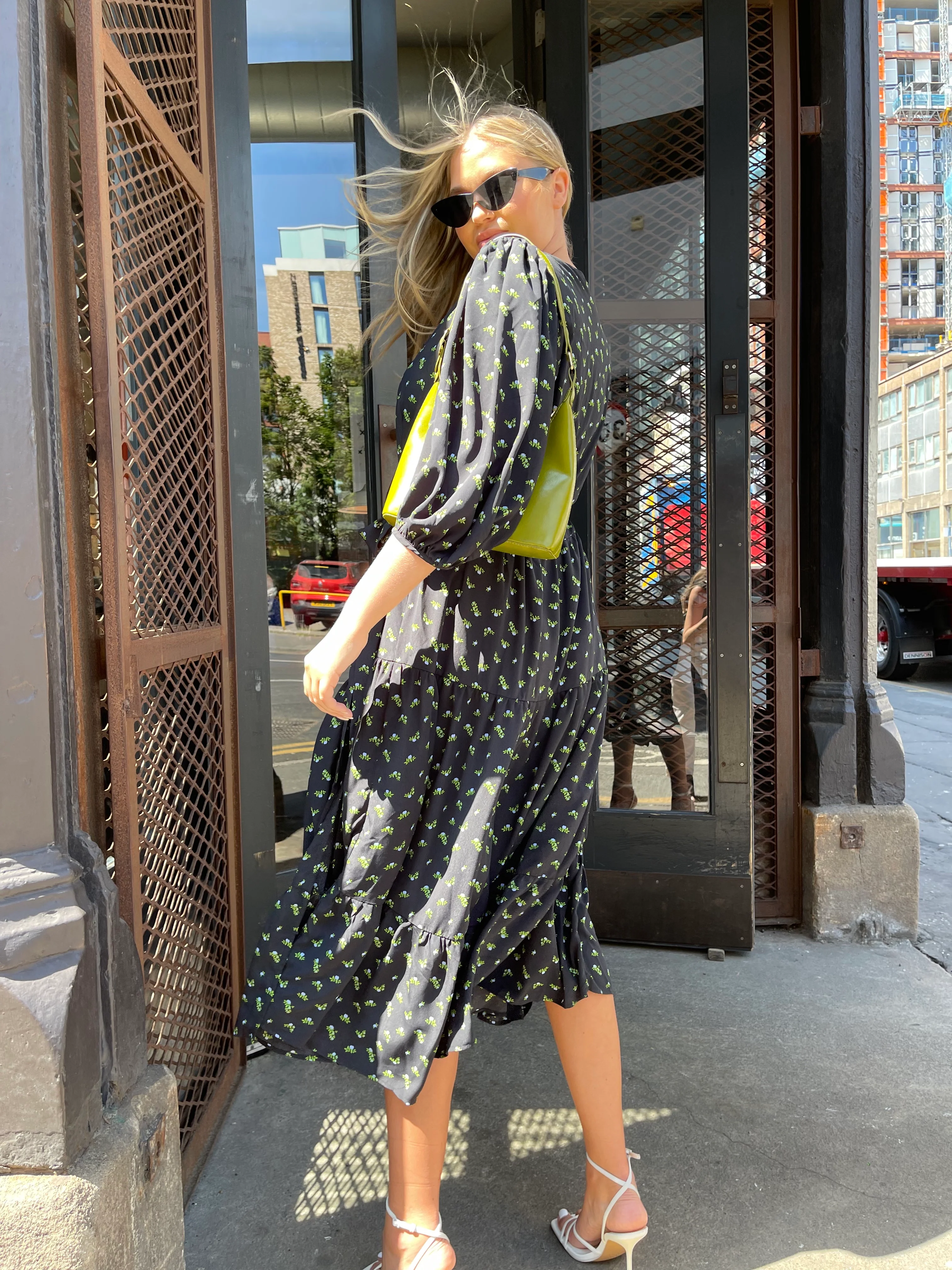 Rosebud Floral Tiered Wrap Front Midaxi-dress - Image 6