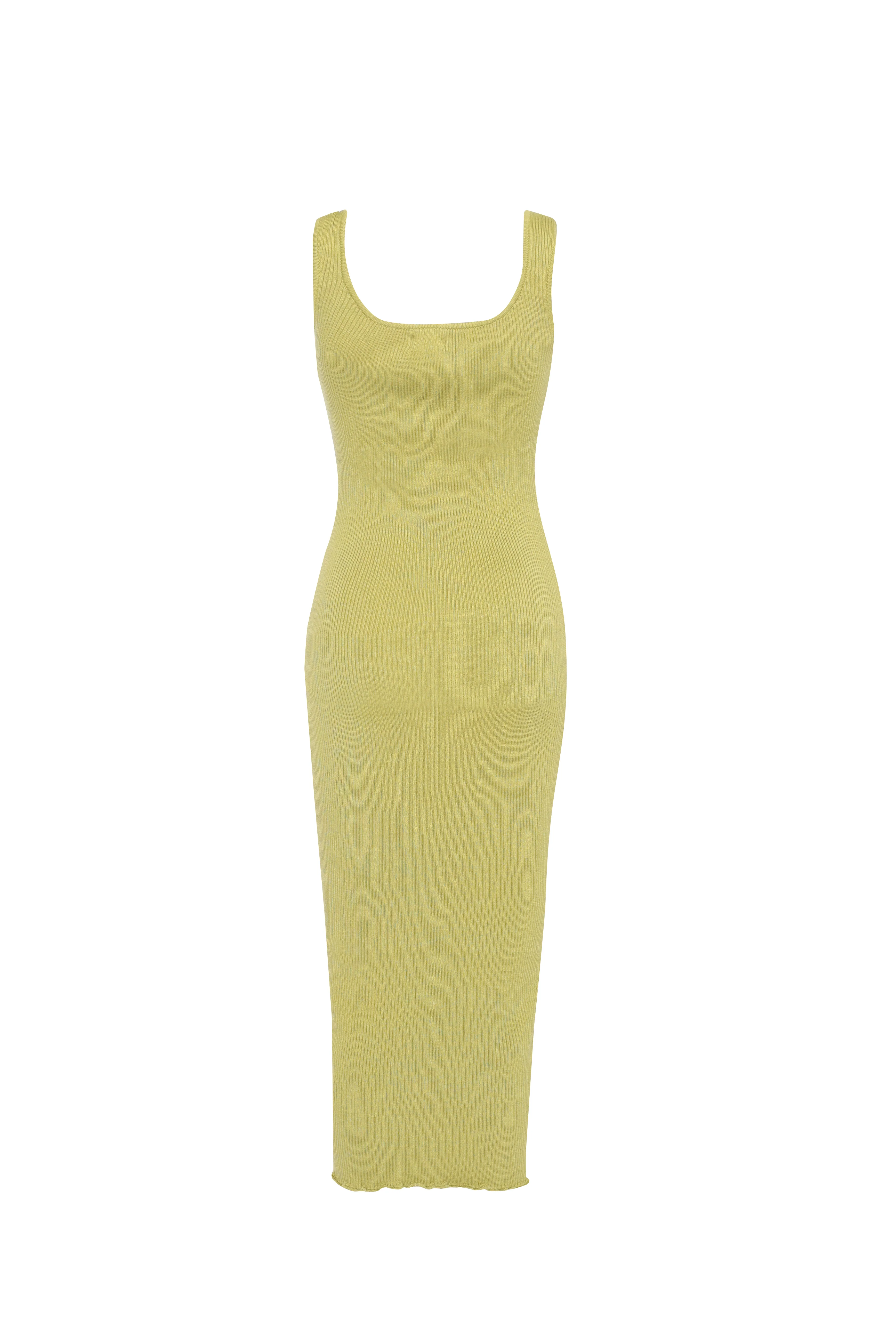 Glamorous Care Olive Knit Square Neck Midi Dress - Image 5