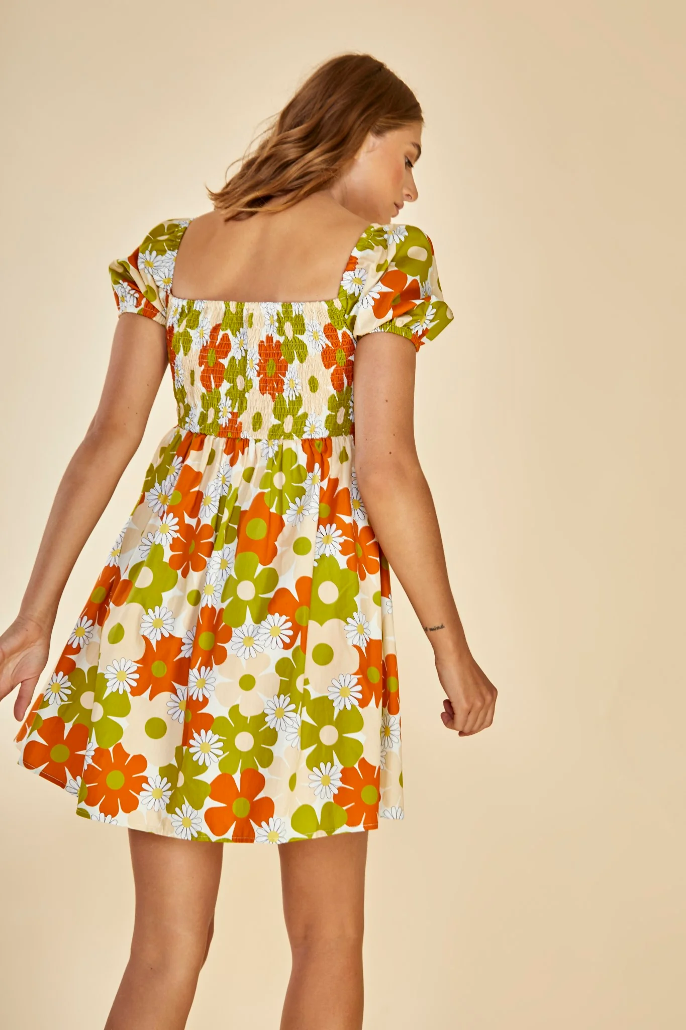 Glamorous Care Smocked Empire Line Mini Dress - Image 2