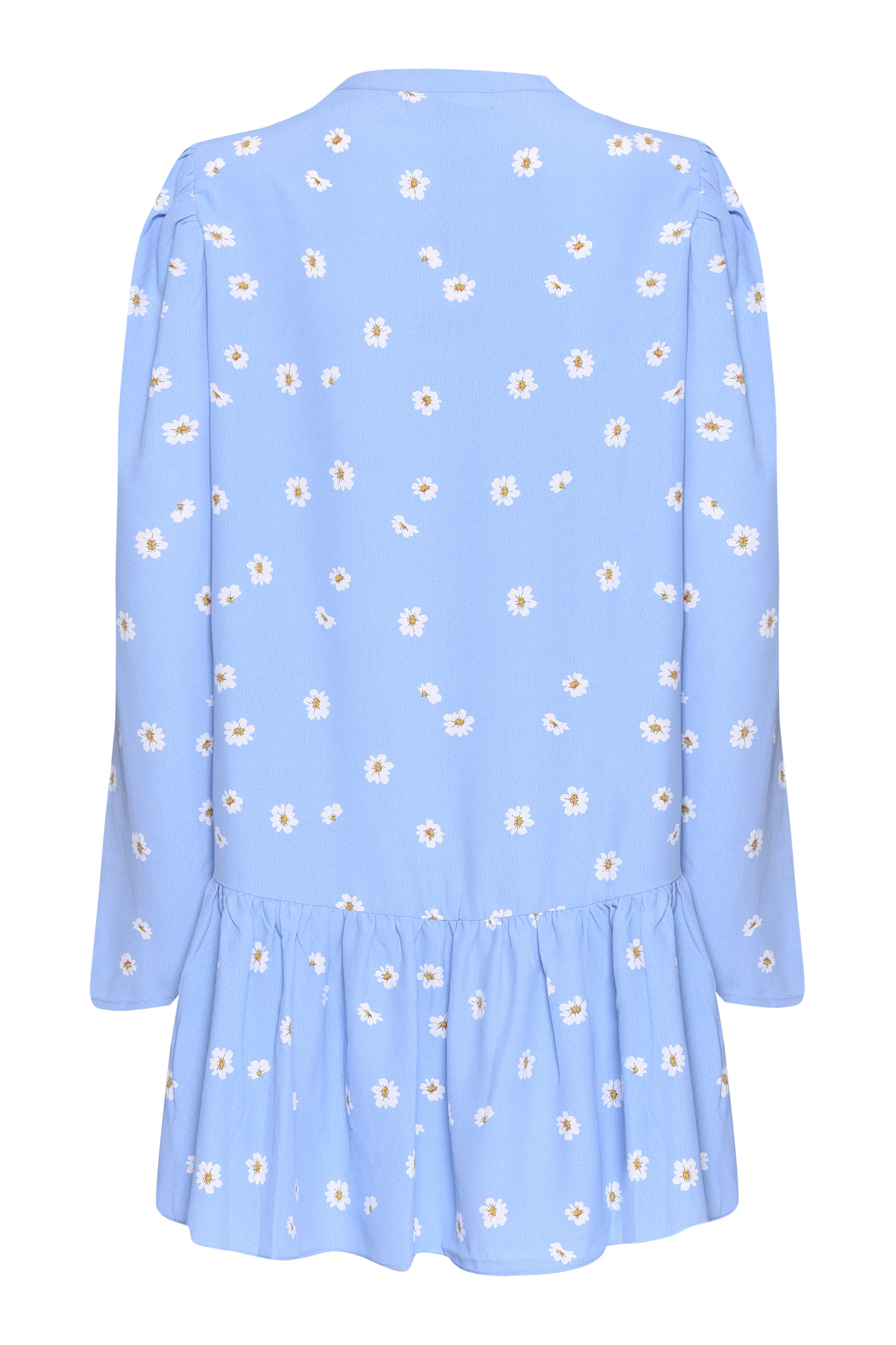 Glamorous Blue Spaced Floral Tie Neck Shift Mini Dress - Image 2