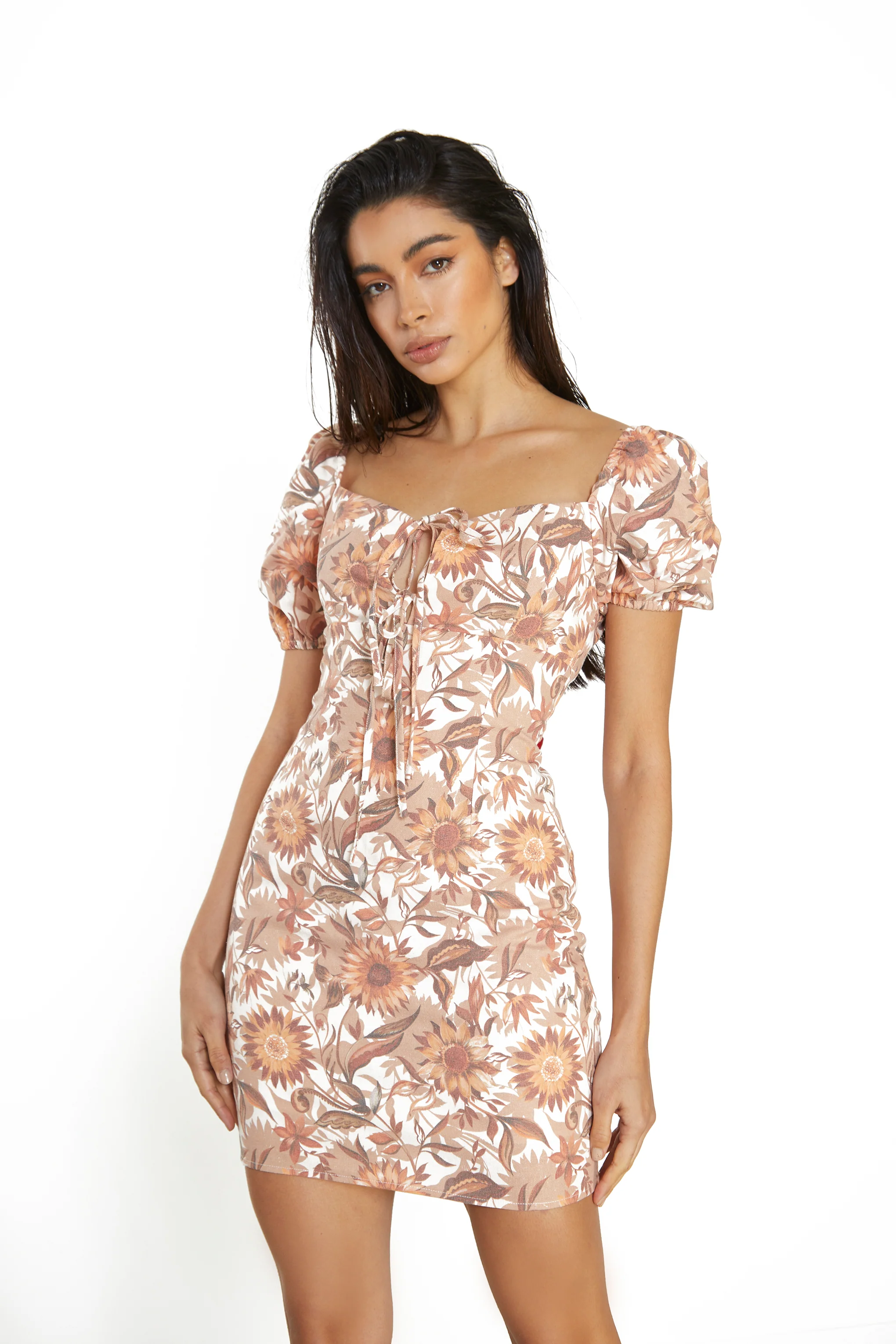 Glamorous Multi Sunflower Milkmaid Mini Dress - Image 2