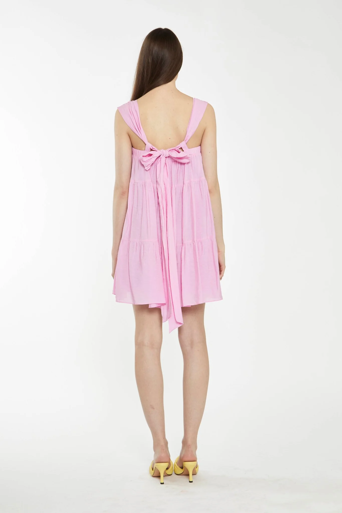 Candy Pink Tie-Back Mini Dress - Image 2