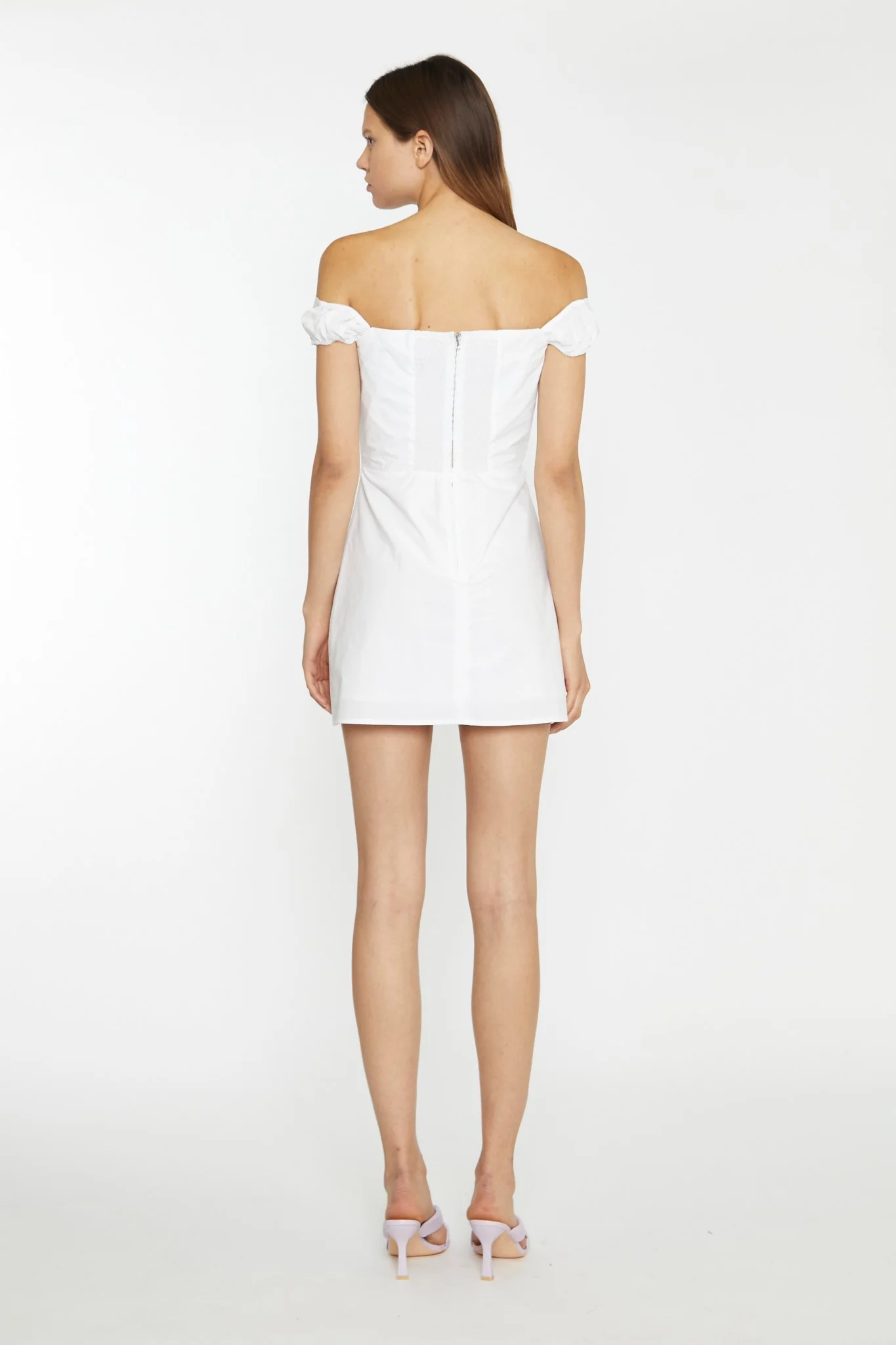 White Bardot Mini-Dress - Image 3