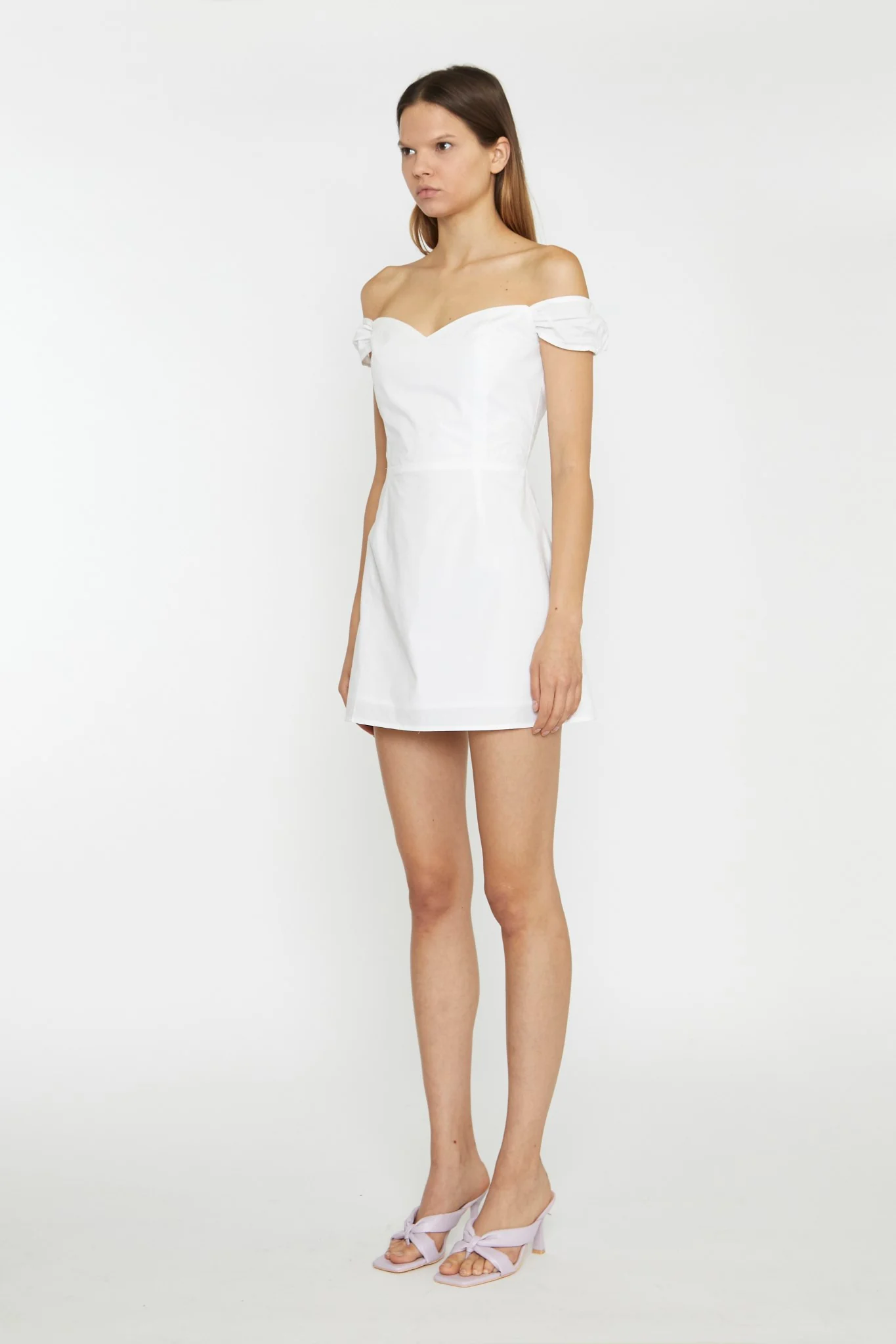 White Bardot Mini-Dress - Image 4