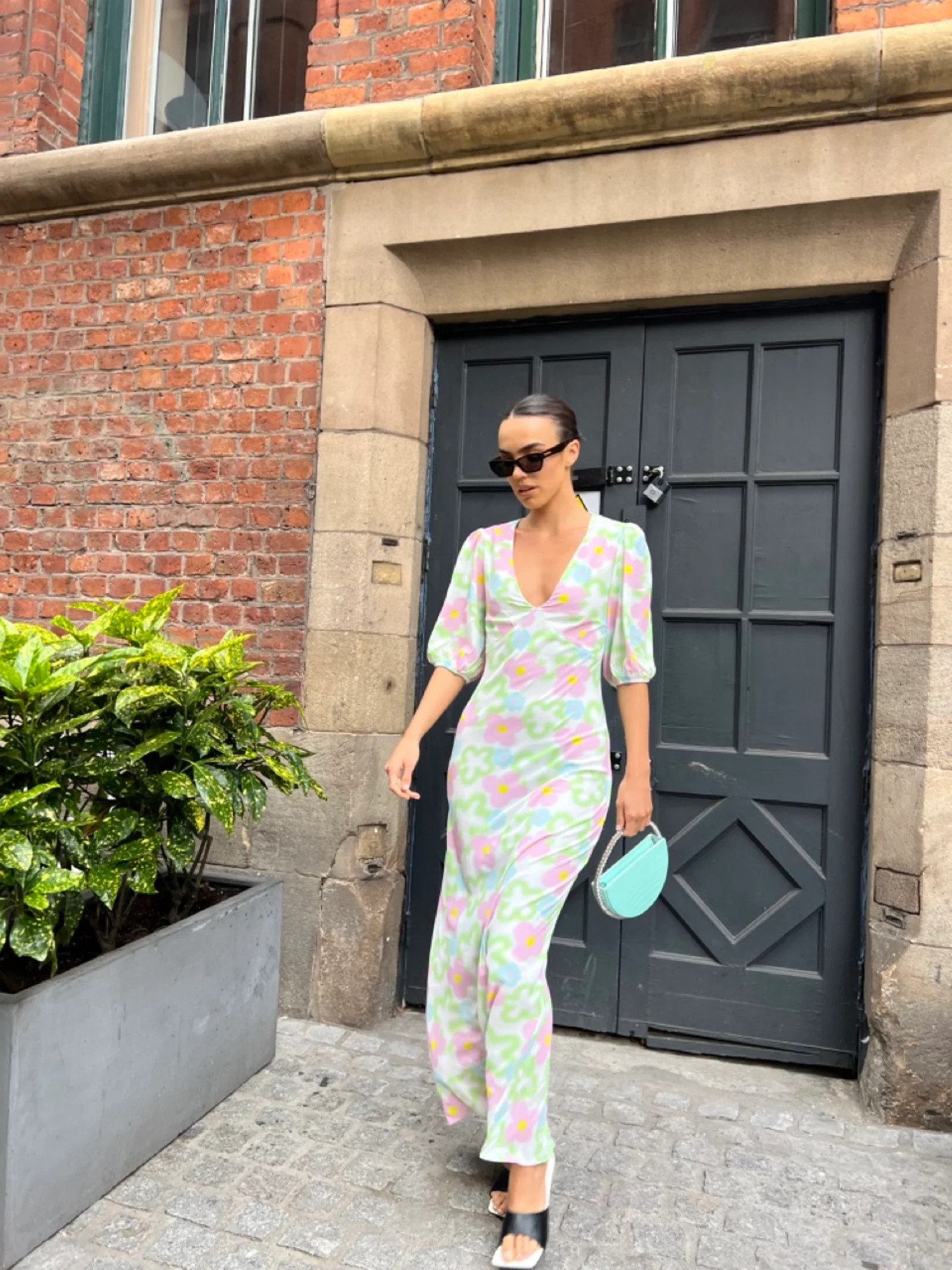 Multi Blurred Floral Maxi Dress - Image 23