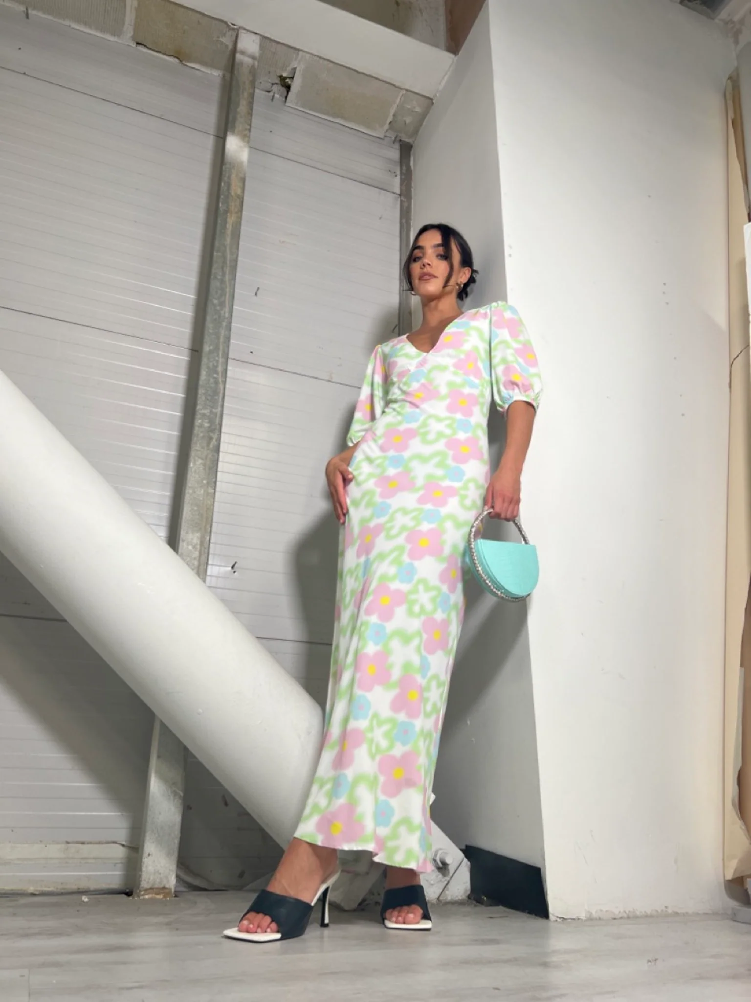 Multi Blurred Floral Maxi Dress - Image 27