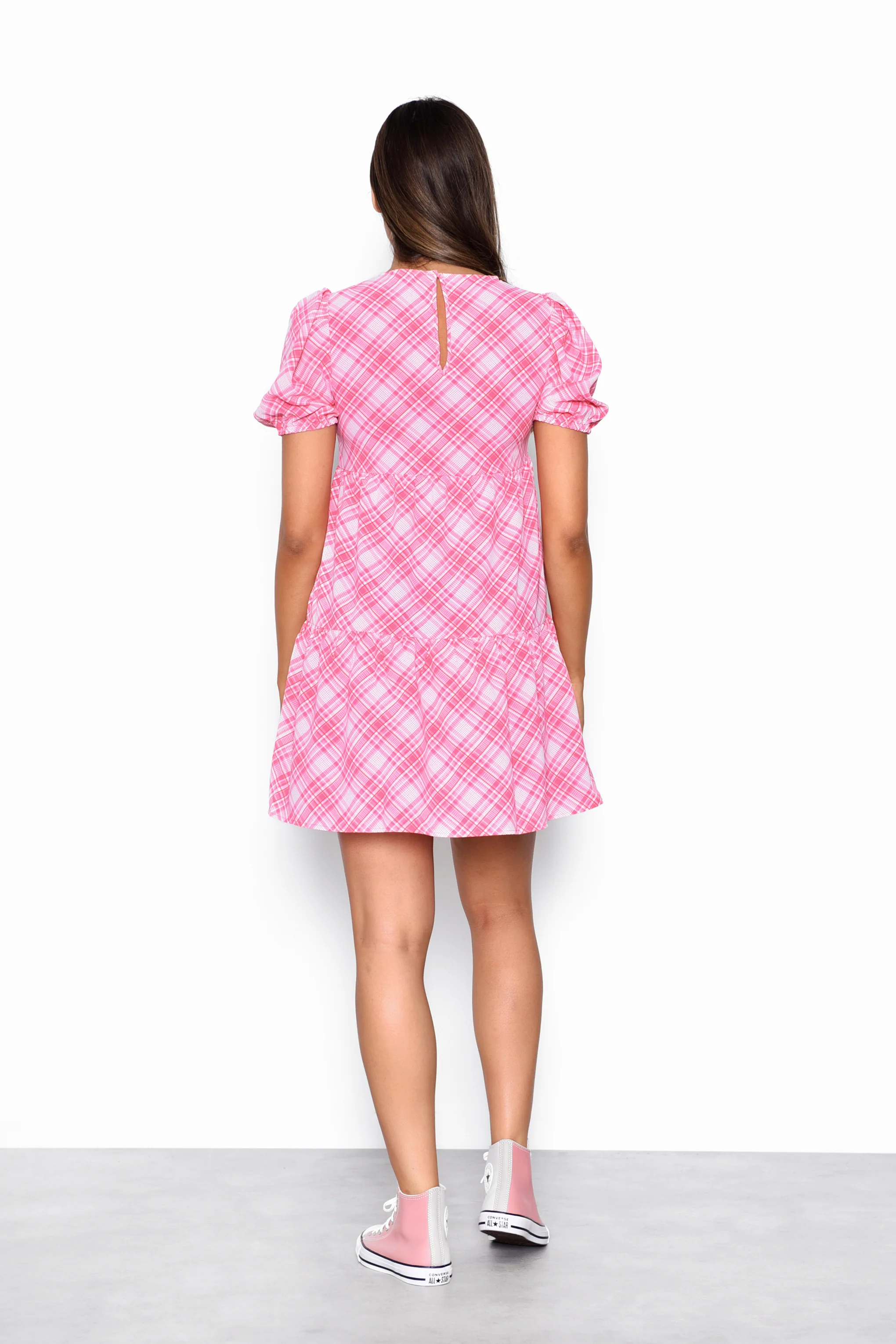 Glamorous Pink check Mini Shift Dress - Image 2