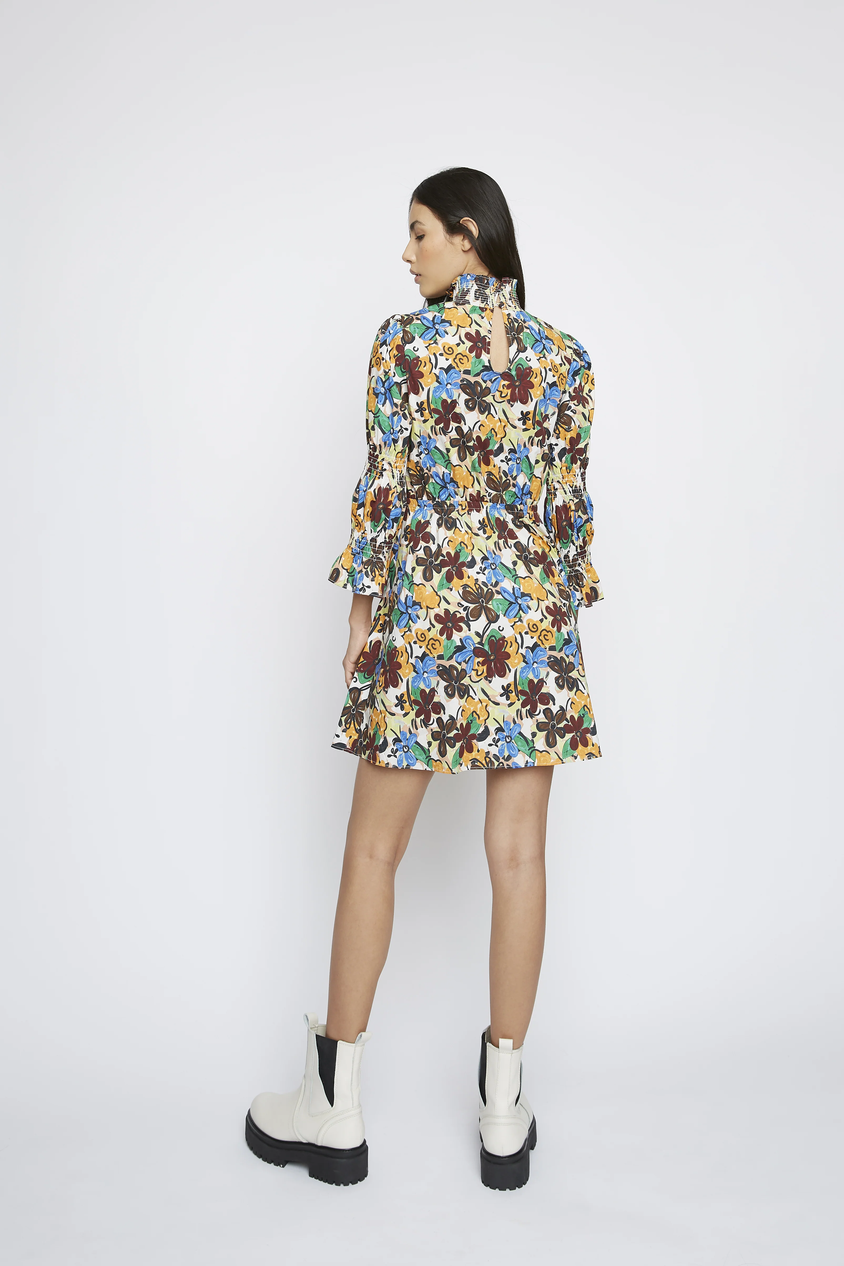 Glamorous Spring Floral High Neck Mini Dress - Image 2