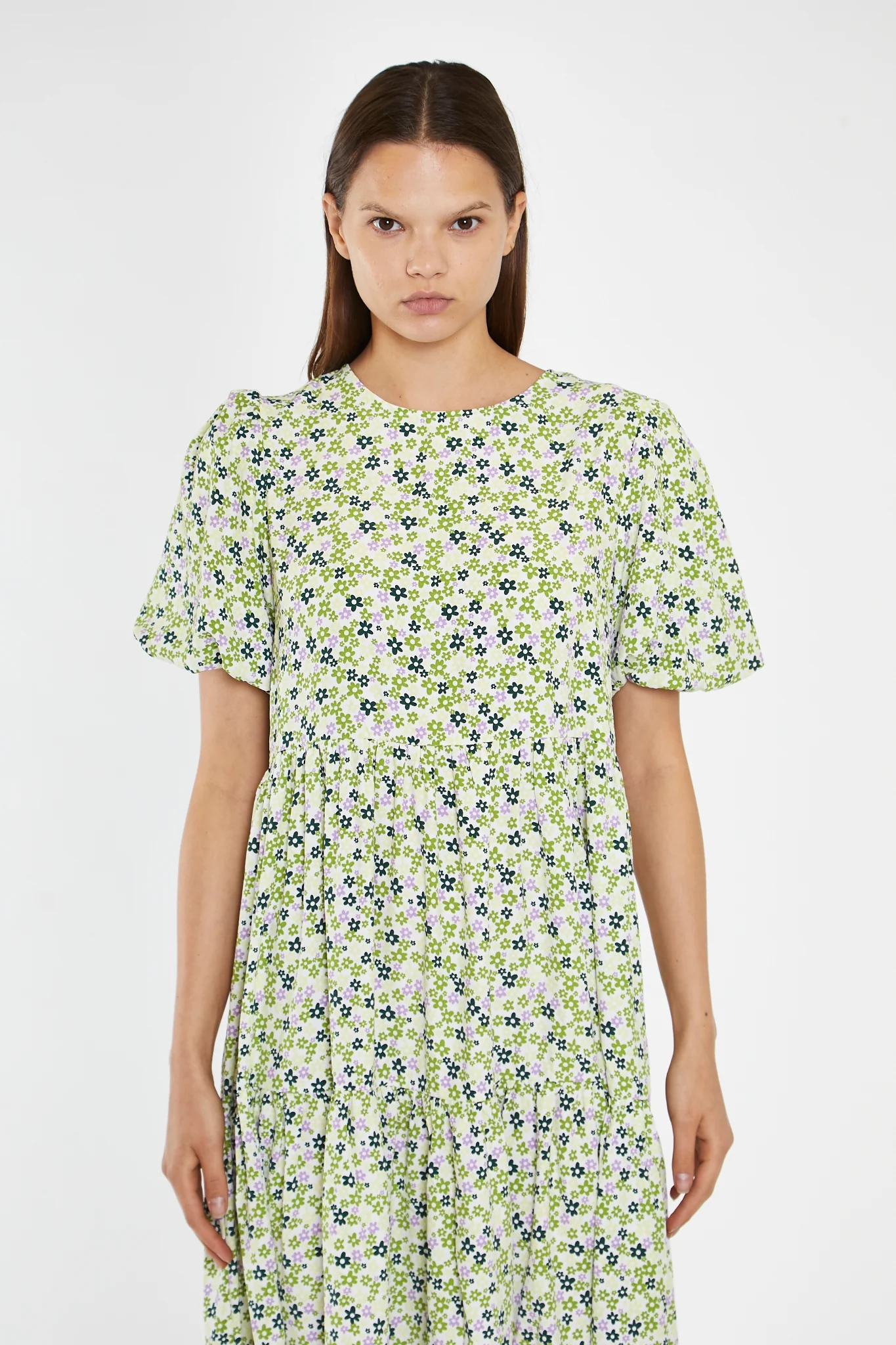 Retro Daisy Tiered Midi-Dress - Image 2