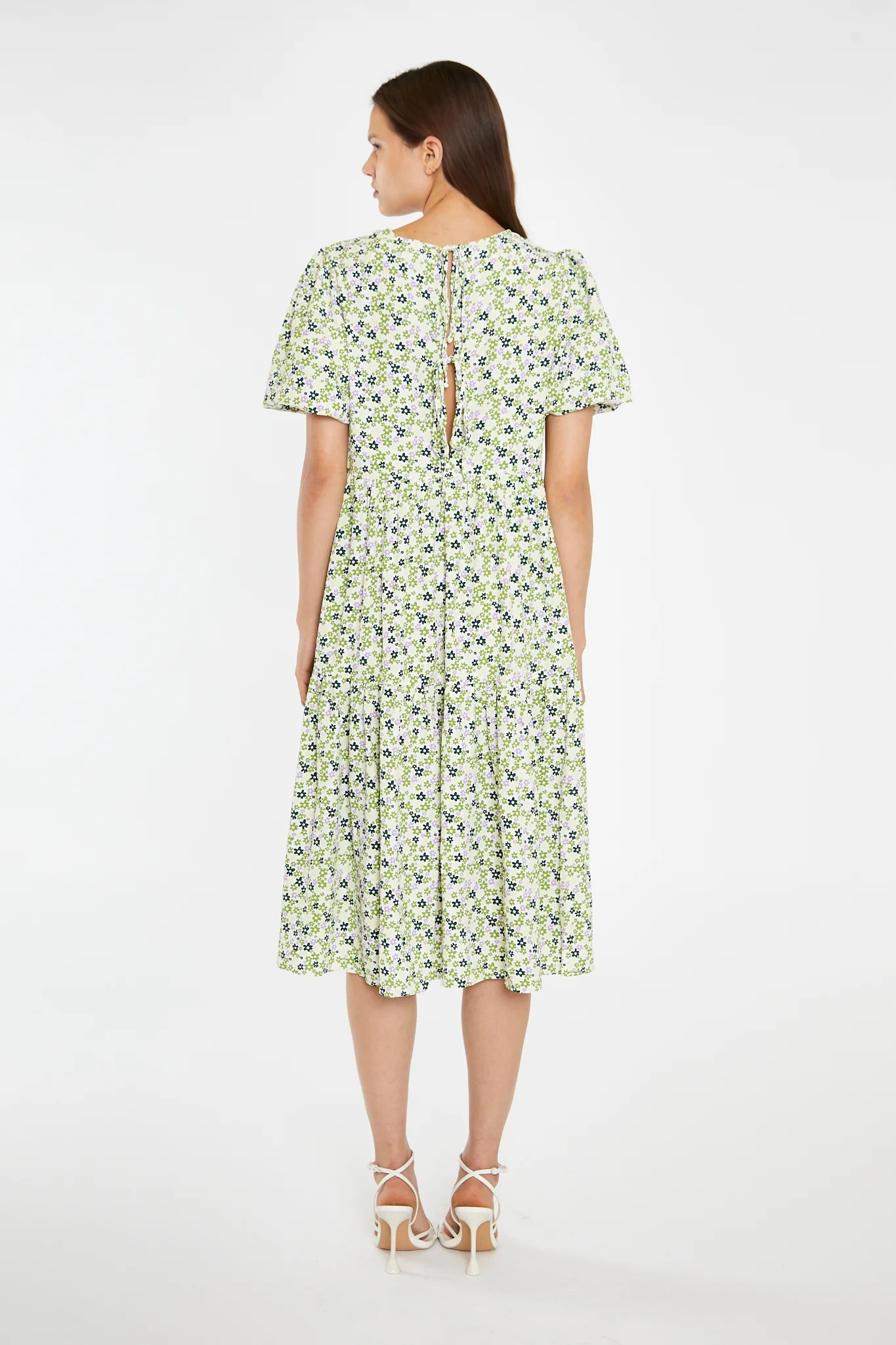 Retro Daisy Tiered Midi-Dress - Image 3