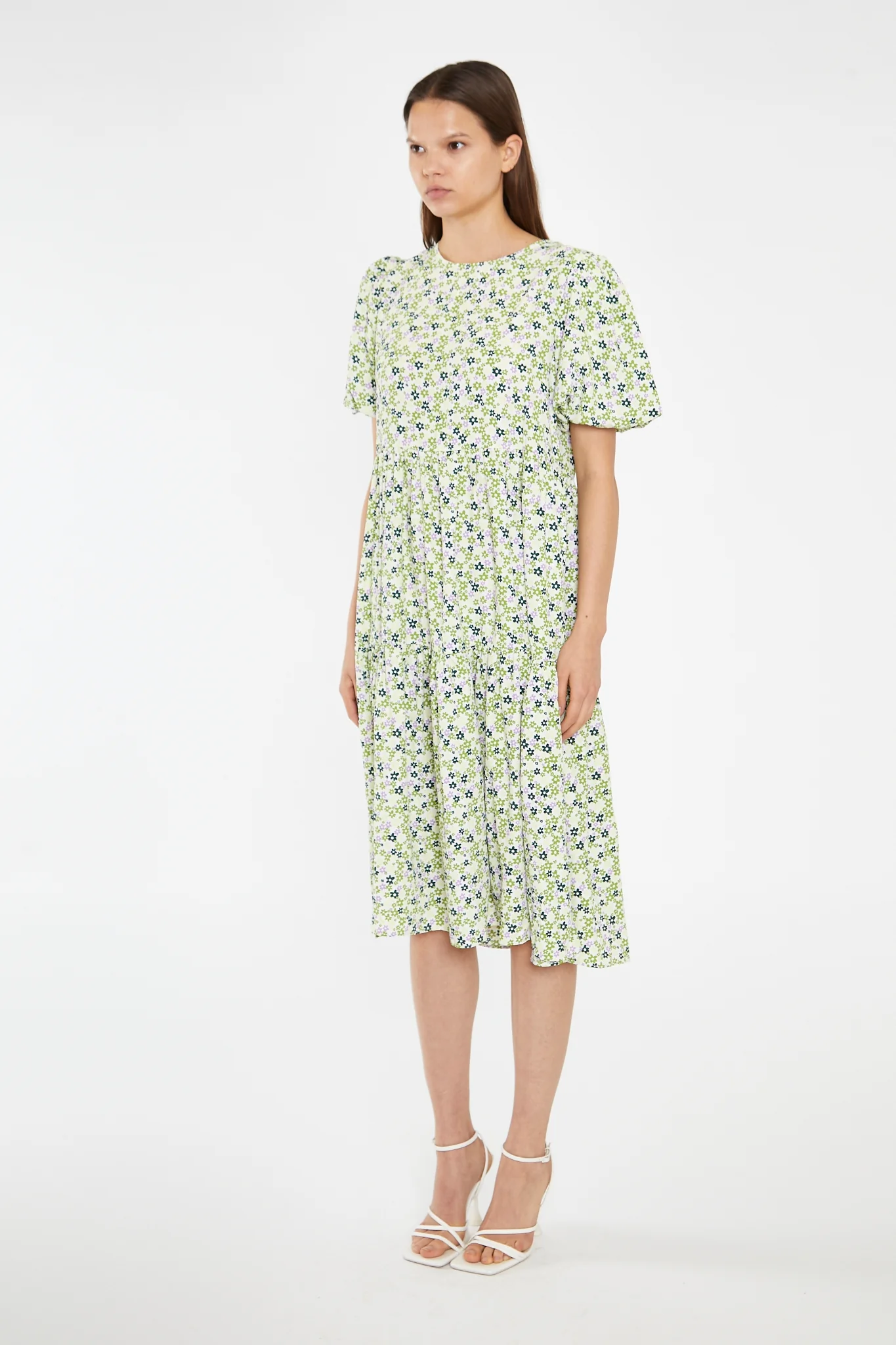 Retro Daisy Tiered Midi-Dress - Image 4