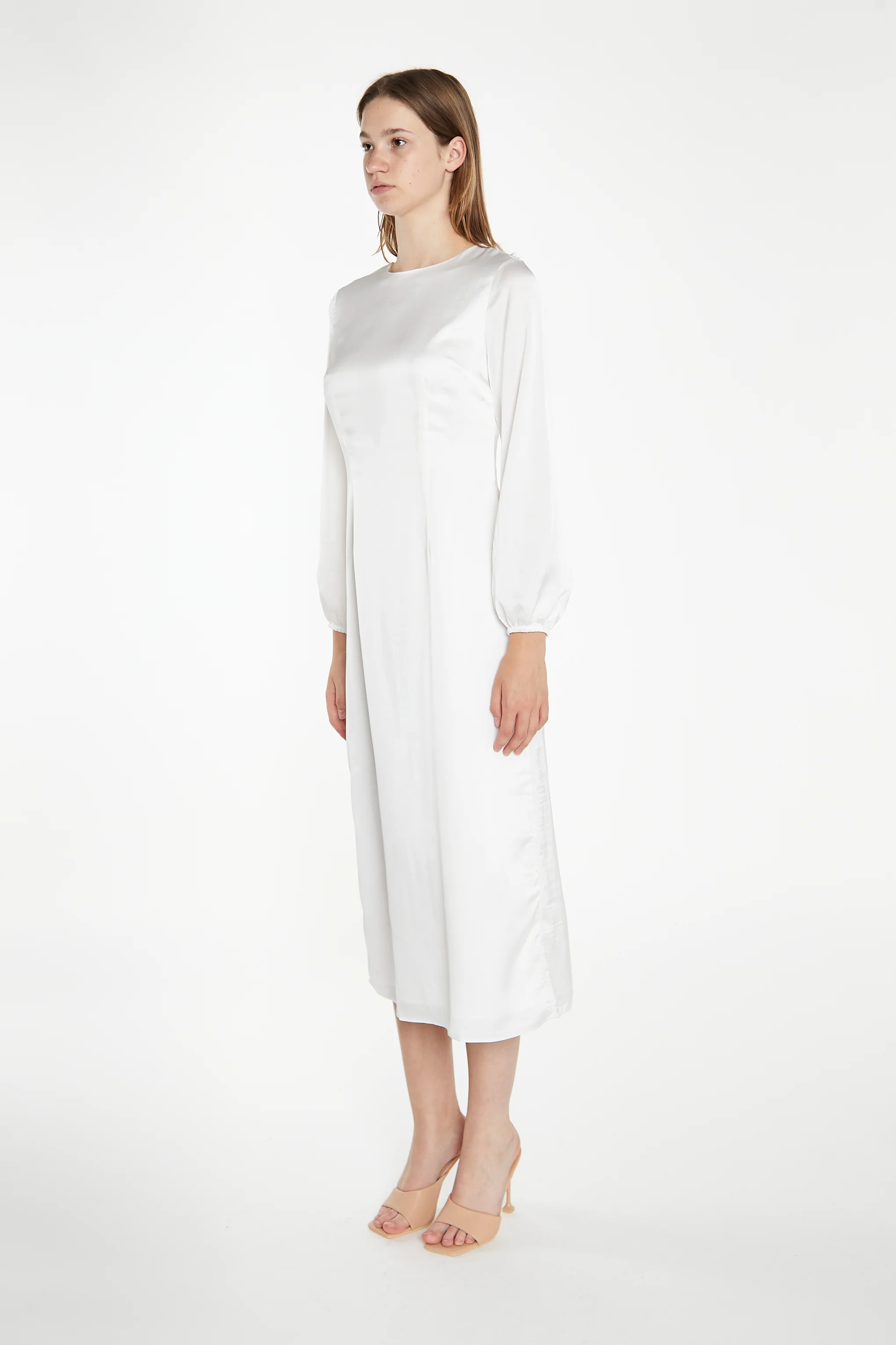 White Long-Sleeve Midi-Dress - Image 4