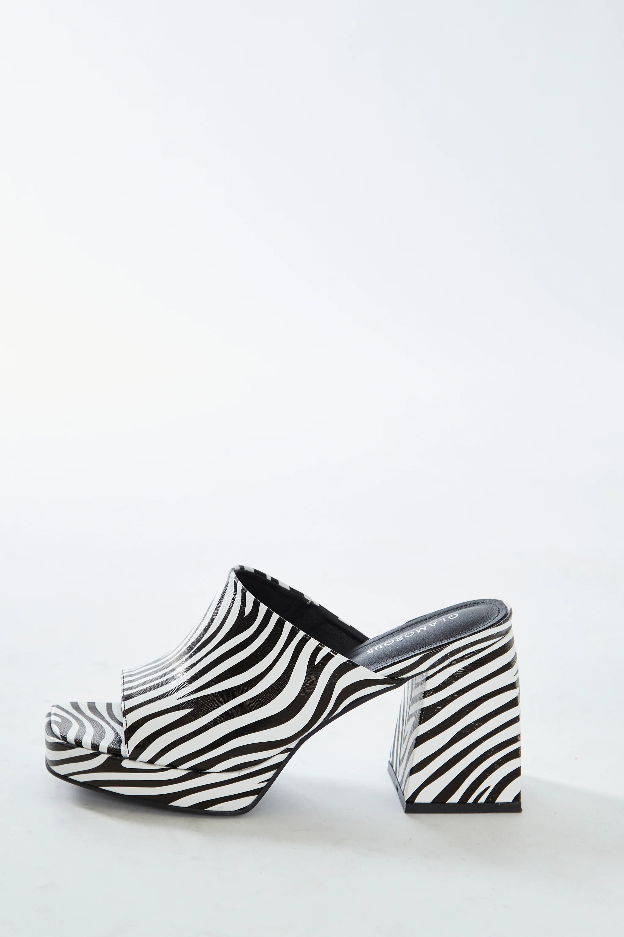 Glamorous Zebra Print Block Heel Mules - Image 3