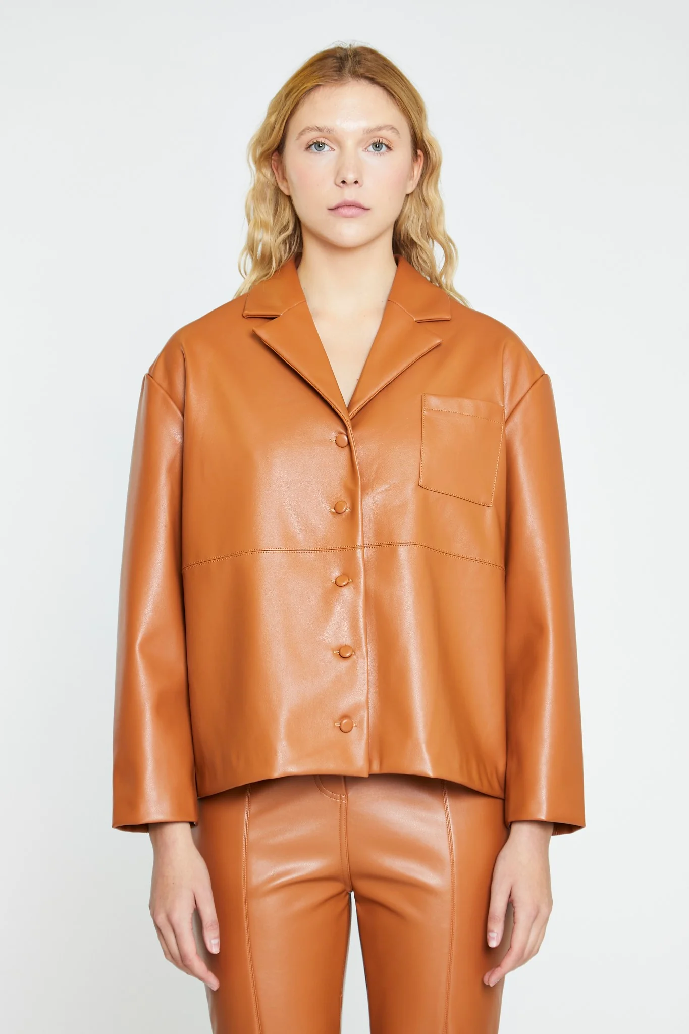Tan PU Shirt - Image 3
