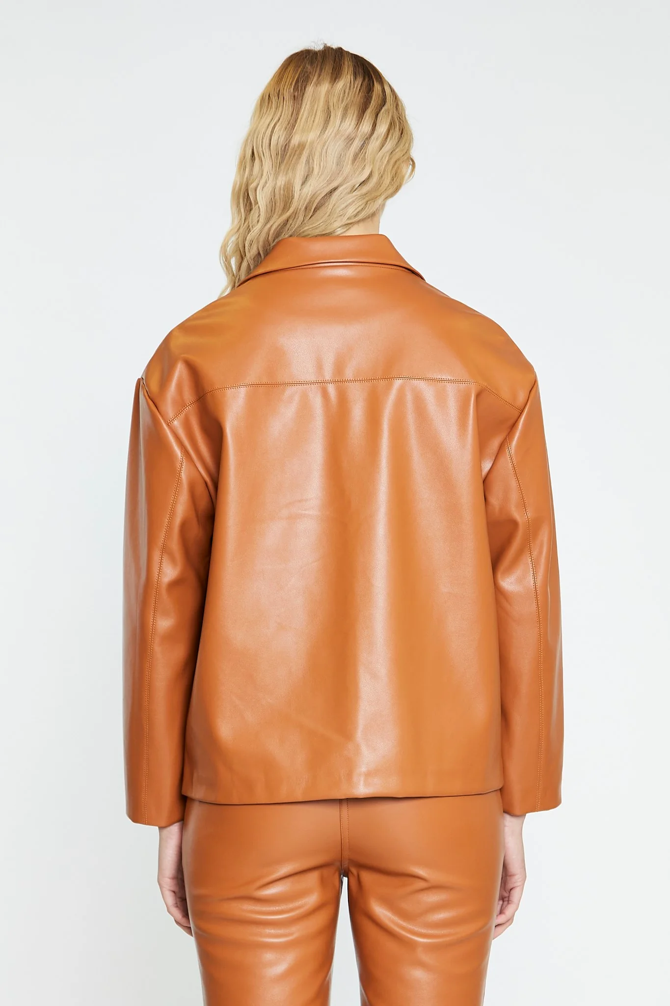 Tan PU Shirt - Image 4