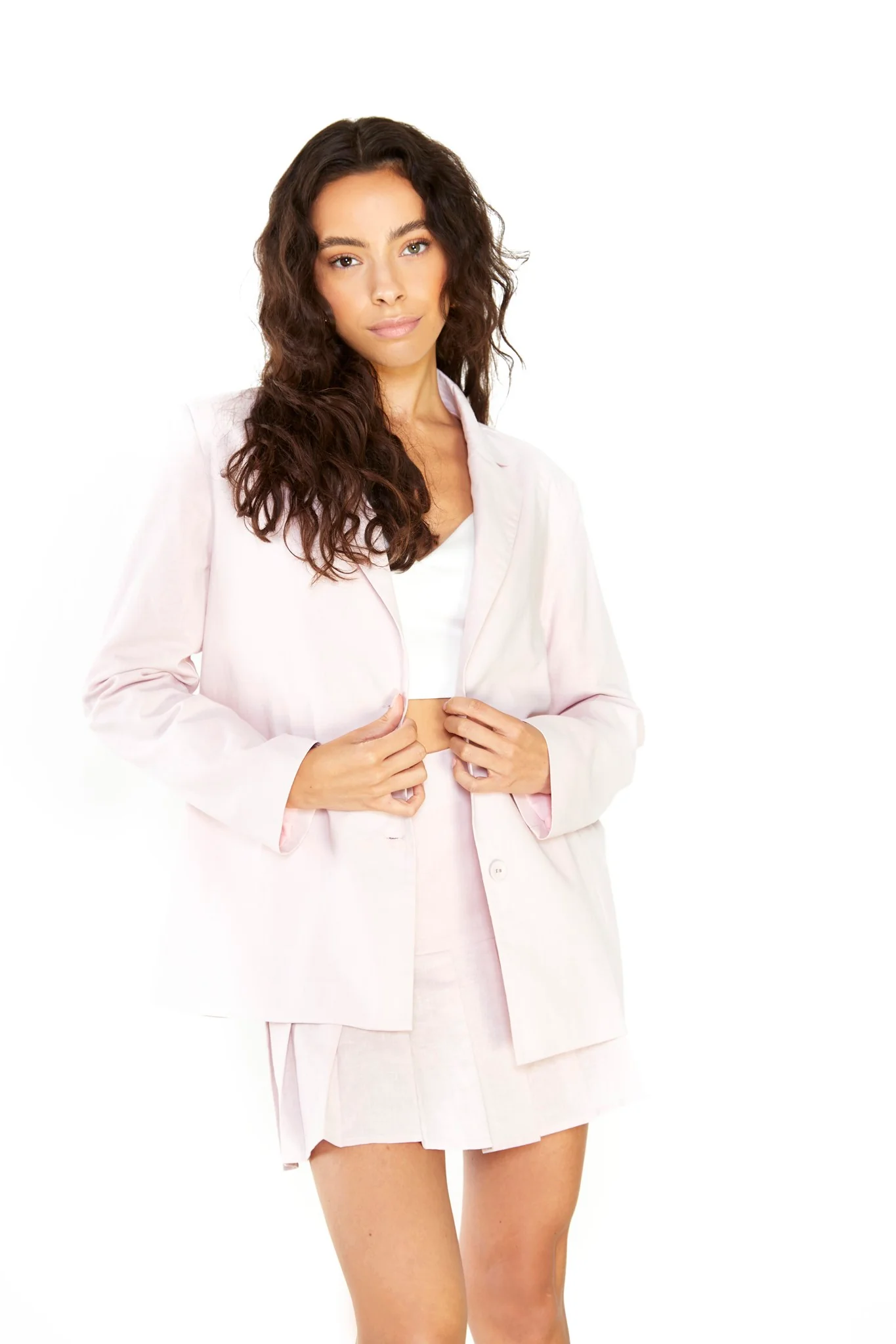 Glamorous Studio Washed Lilac Boxy Oversized Blazer - Image 3