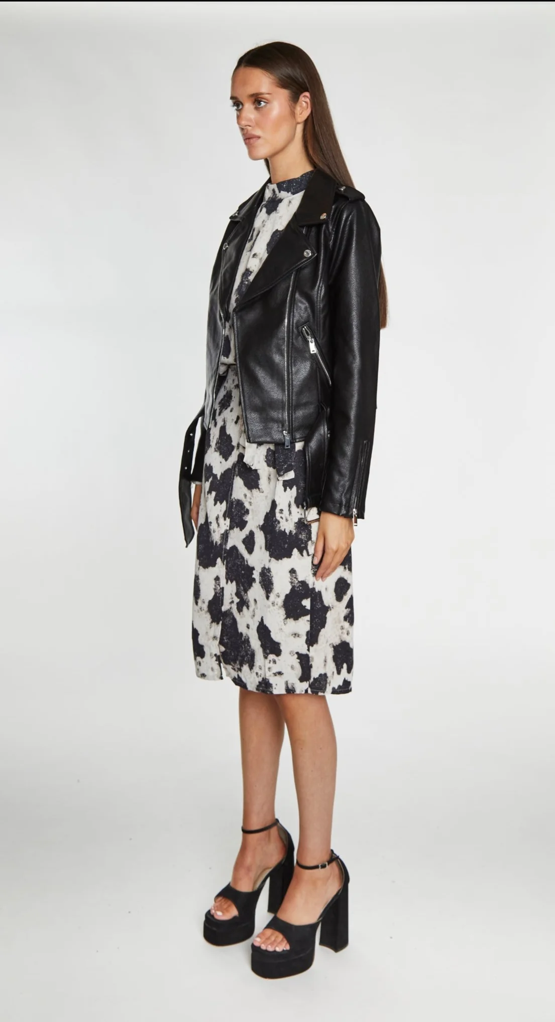 Black PU Biker Jacket - Image 4