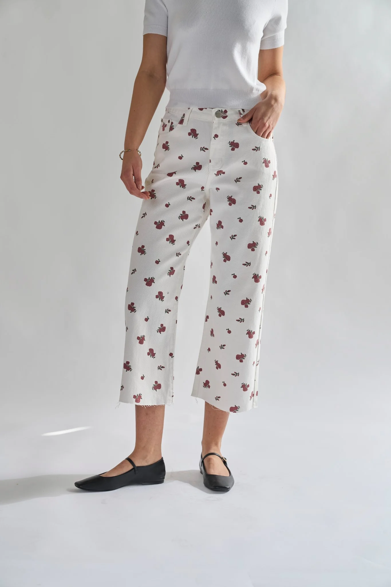 Glamorous Womens White Ditsy Denim Jeans - Image 3