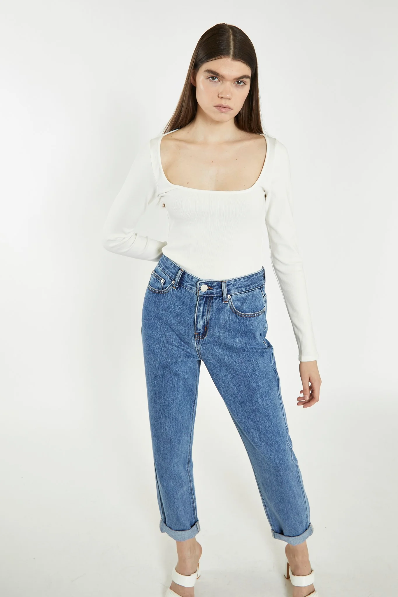 Mid Stonewash Mom Jeans - Image 3