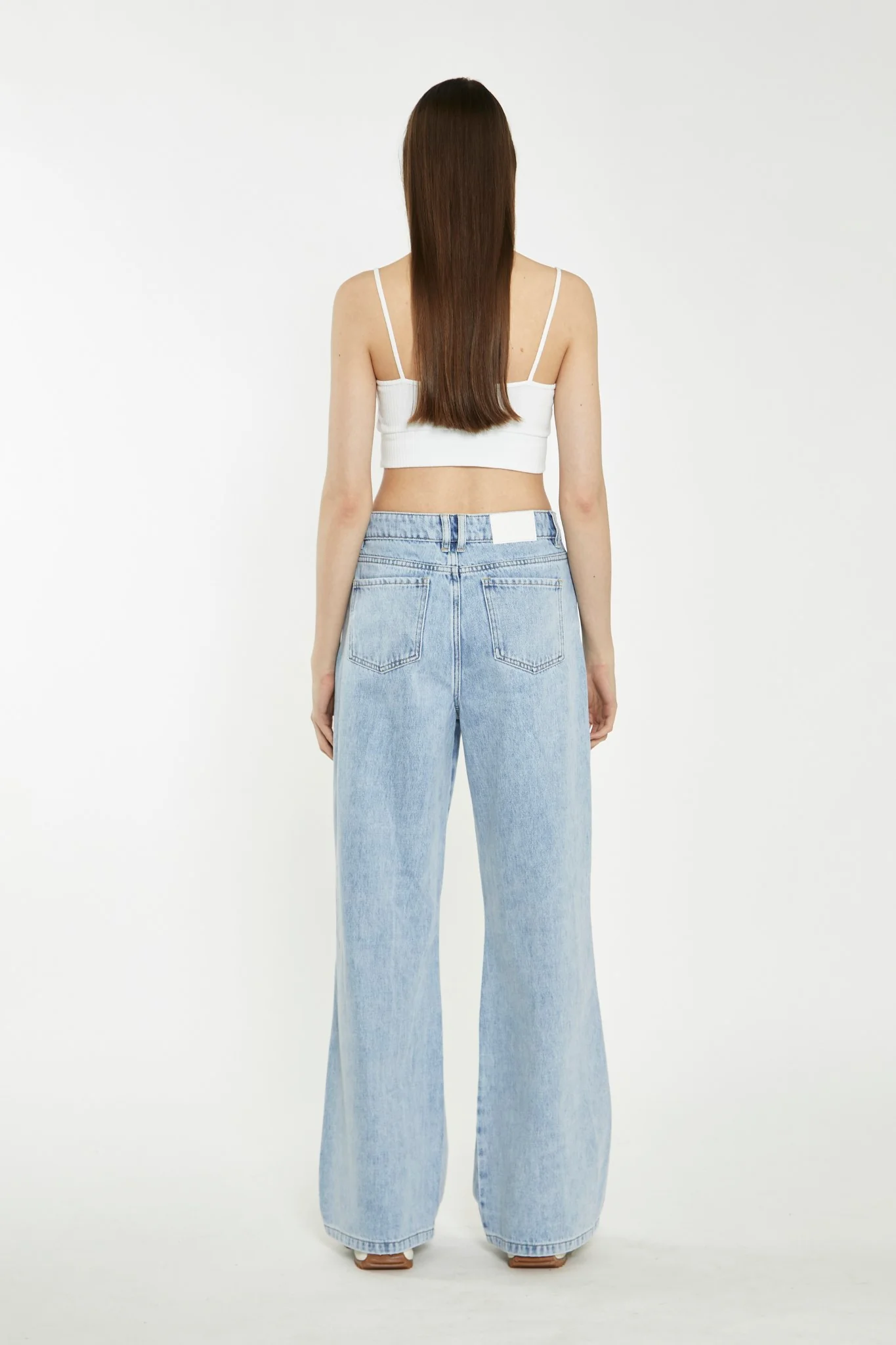 Light Stonewash Wide-Leg Ripped Jeans - Image 2