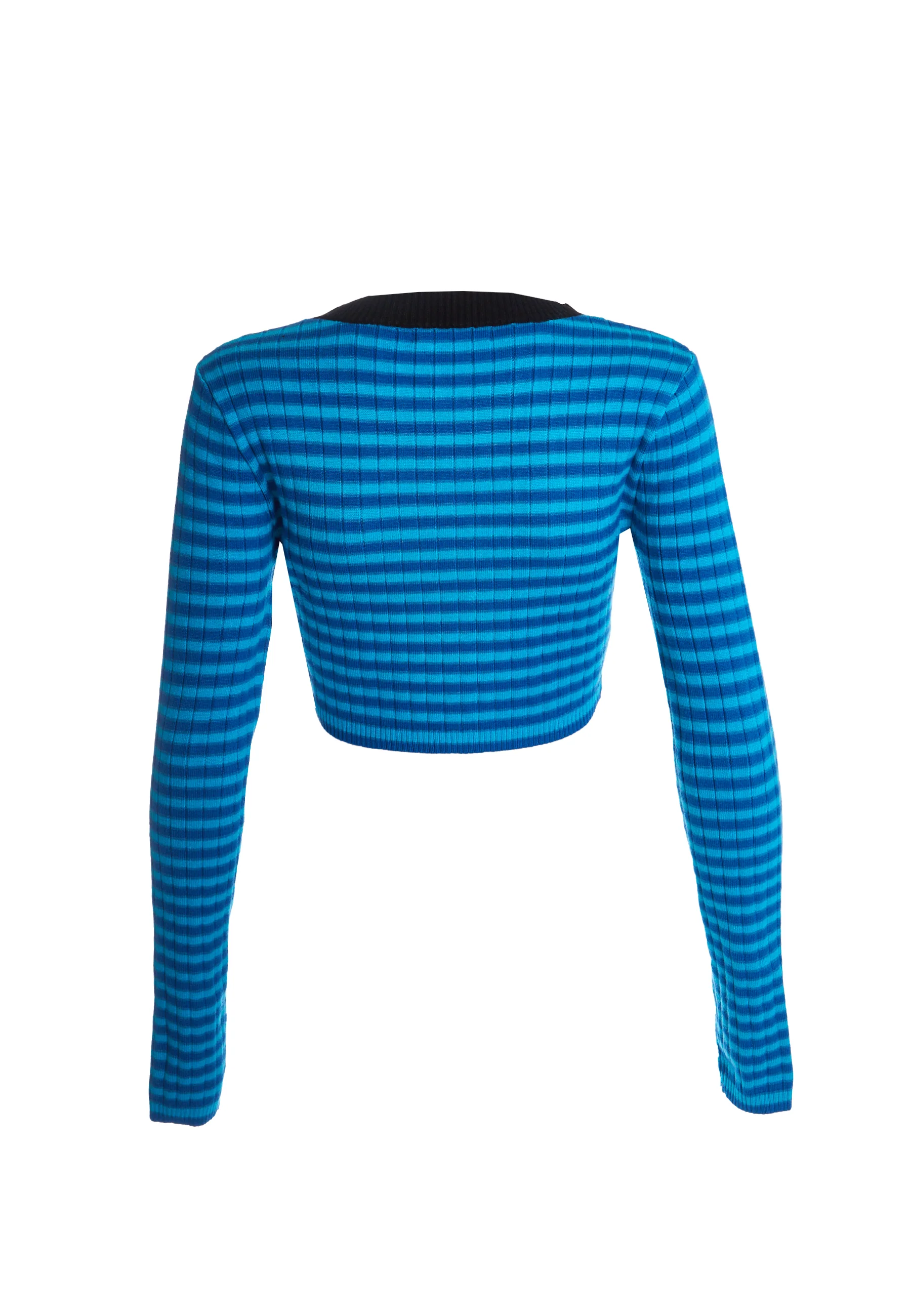 Glamorous Blue Stripe Crop Top - Image 9