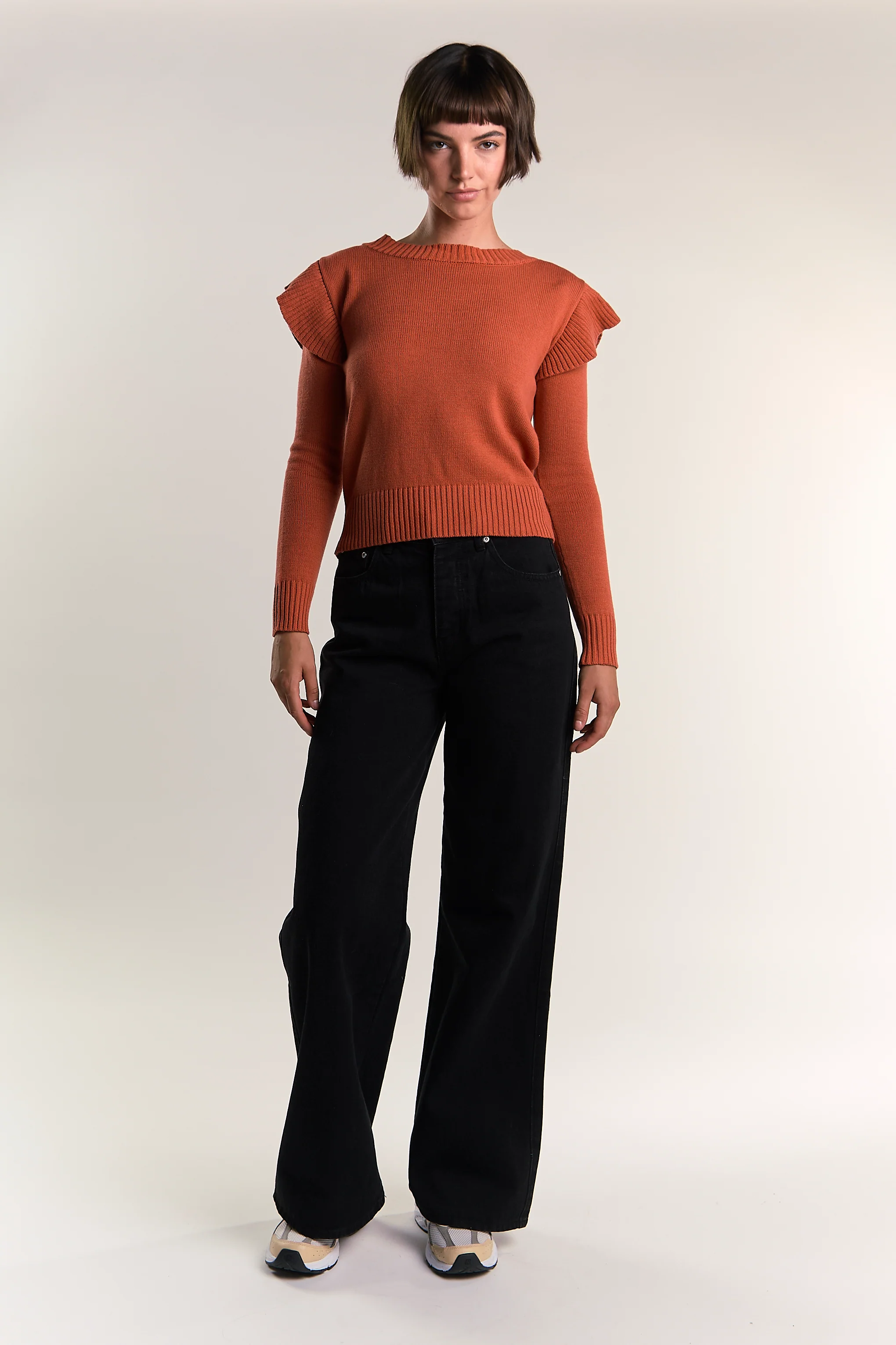 Glamorous Orange Rust Ruffle Long Sleeve Jumper - Image 5