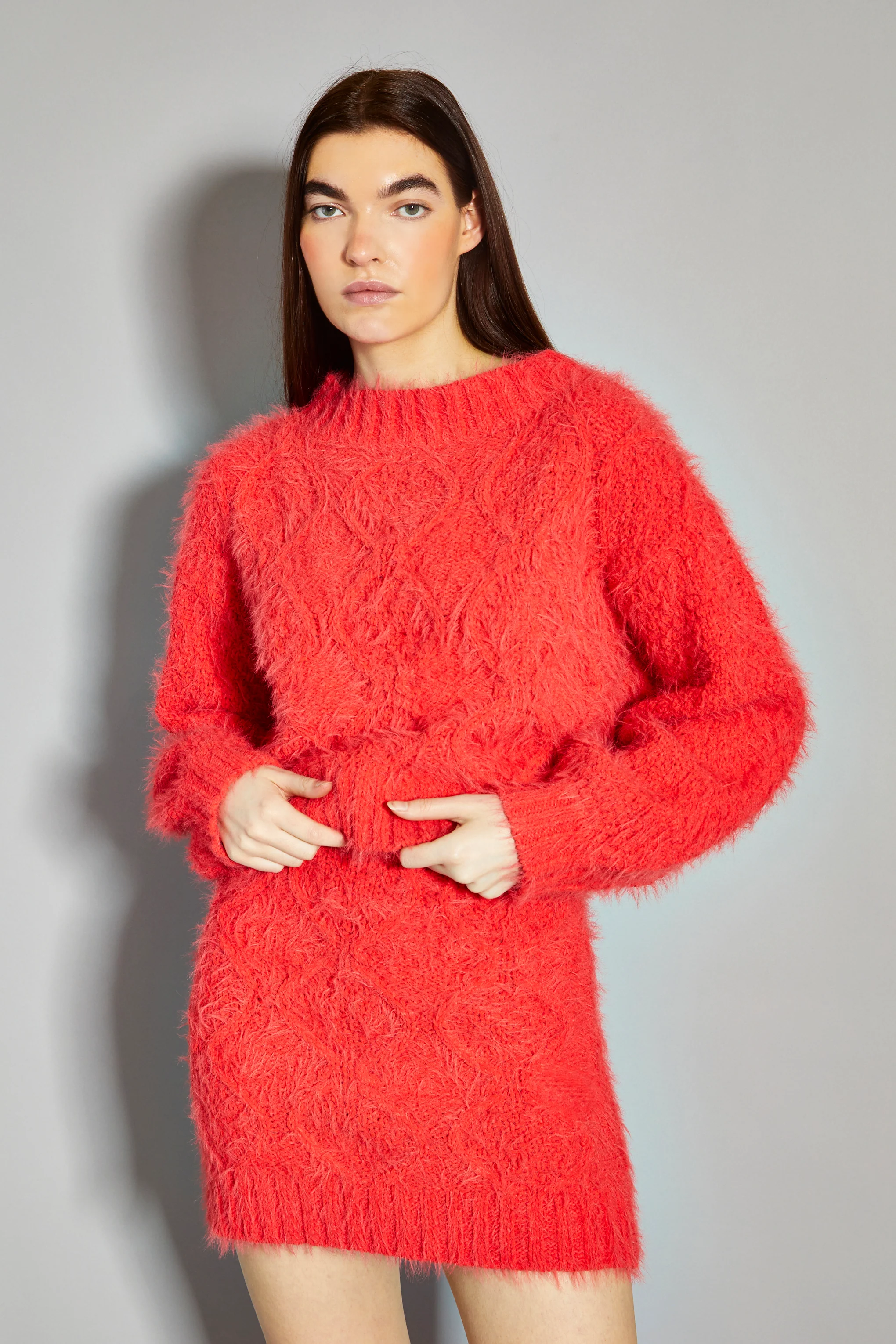 Glamorous Coral Red Knit Long Sleeve Jumper - Image 3