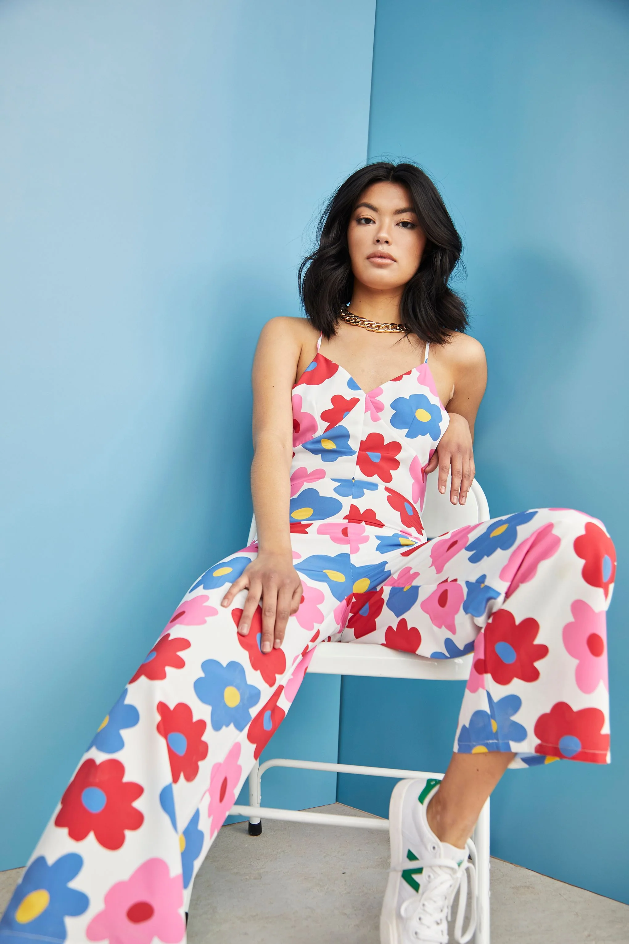 Glamorous Care Bright Floral Sleeveless Jumpsuit - Image 4