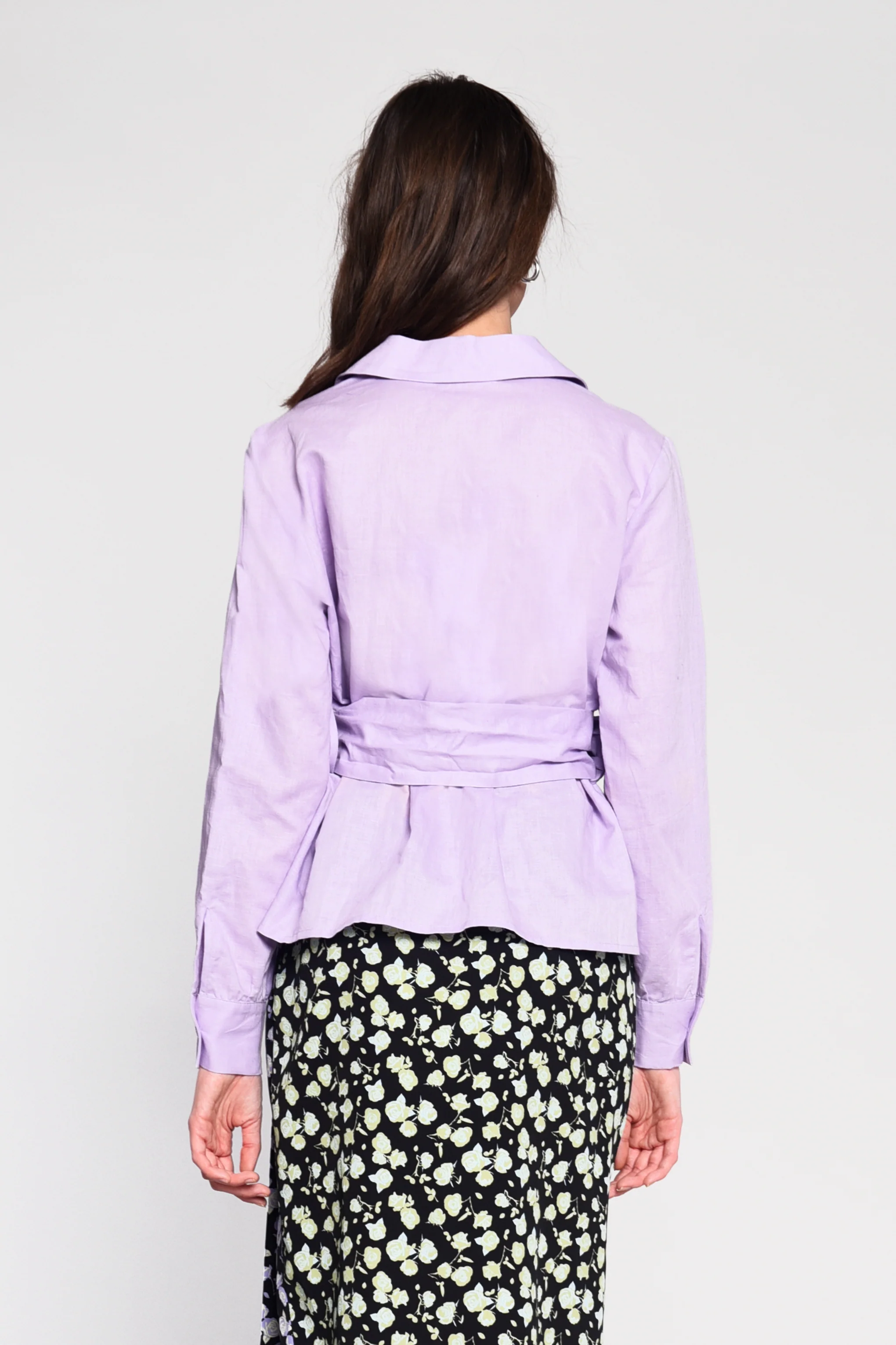 Glamorous Lilac Belted Long Sleeve Shirt - Image 2