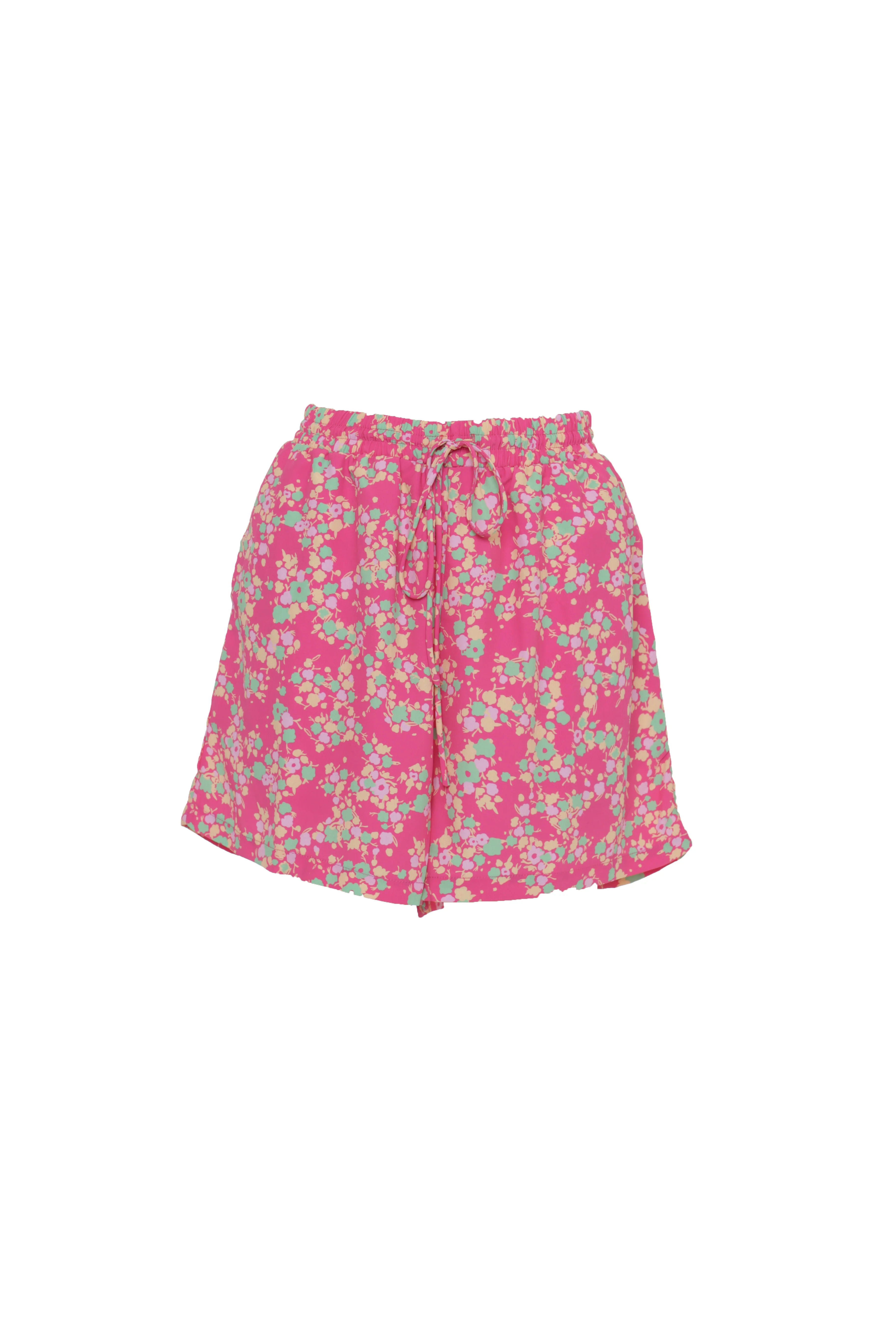 LADIES SHORTS-AC3575-HOT PINK MULTI DITSY - Image 2