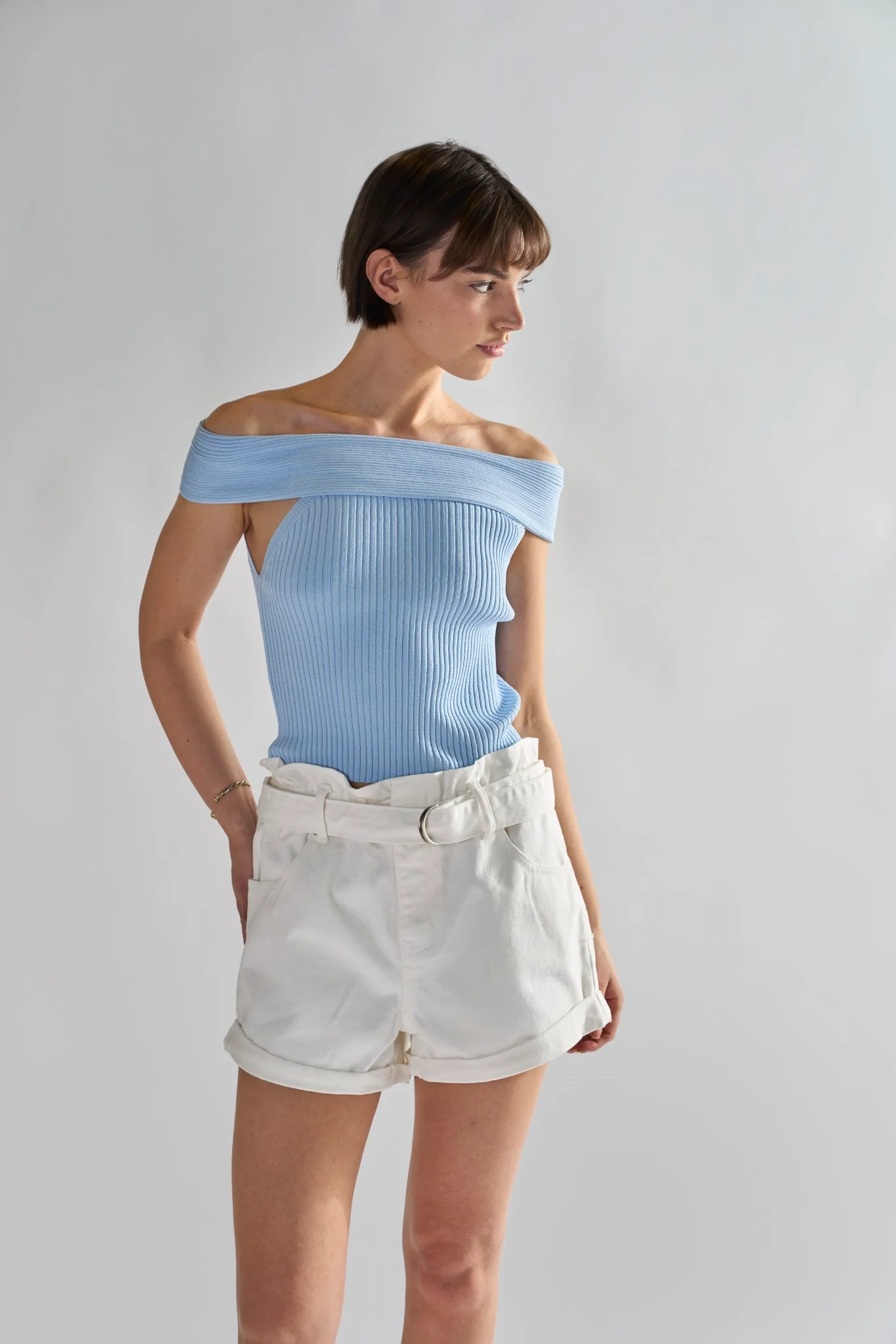 Off White Paper-Bag Belted Shorts - Image 3