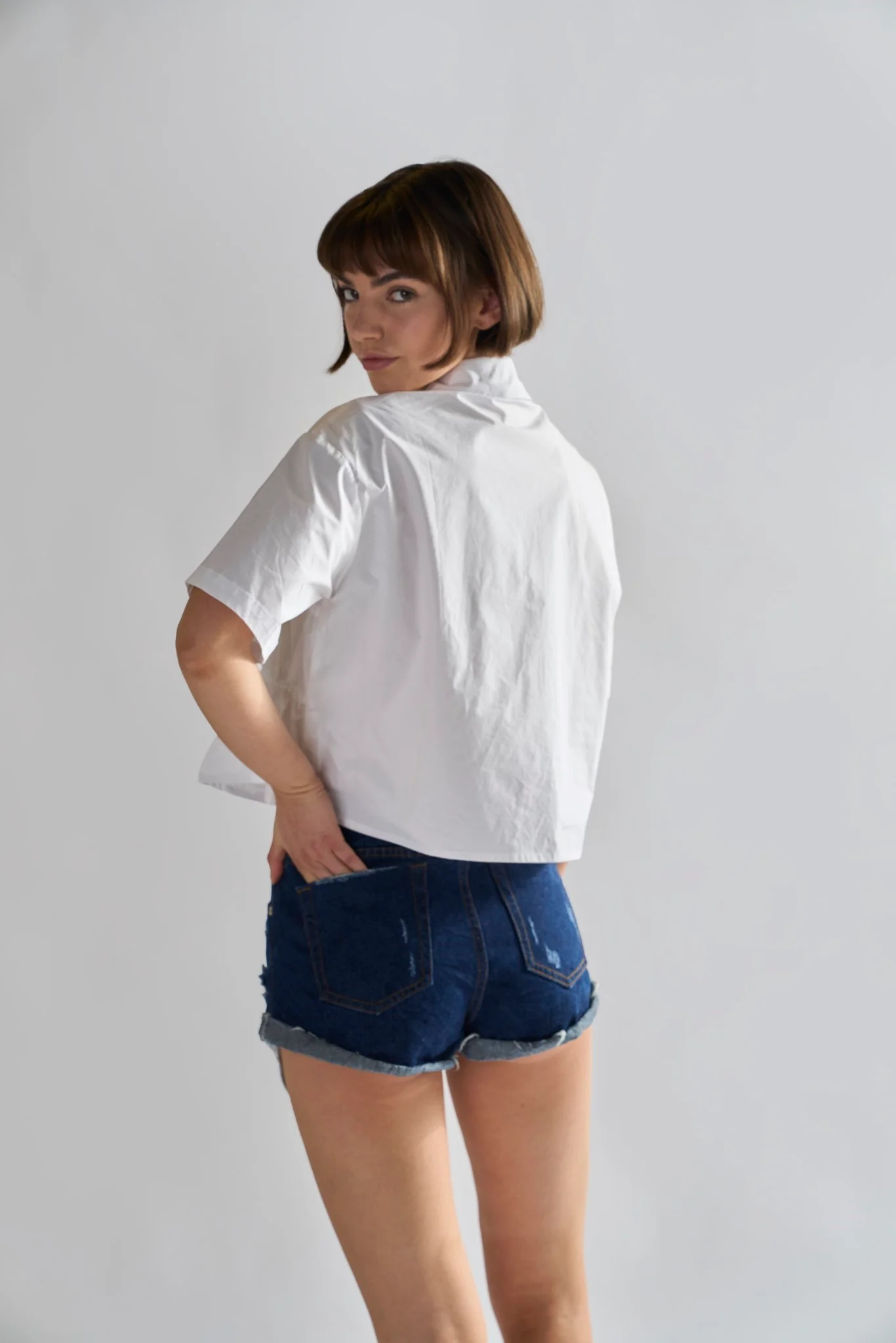 Glamorous Dark Blue Denim Distressed Shorts - Image 2