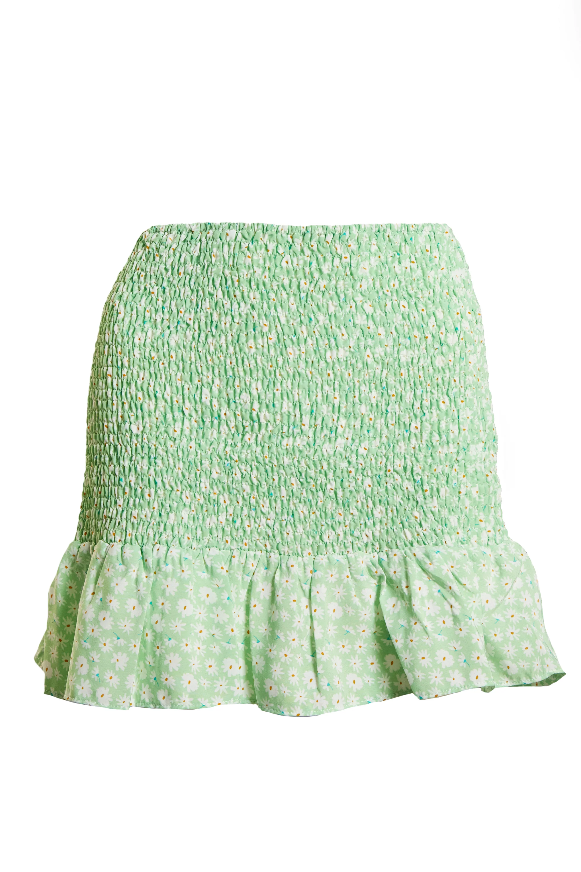 Glamorous Care Smocked Mini Skirt with Ruffle Hem - Image 4